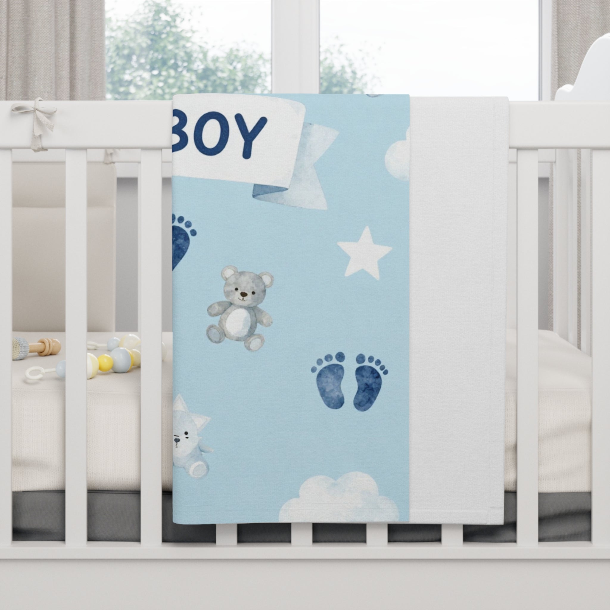 Baby Boy Teddy Bear -Soft Fleece Baby Blanket