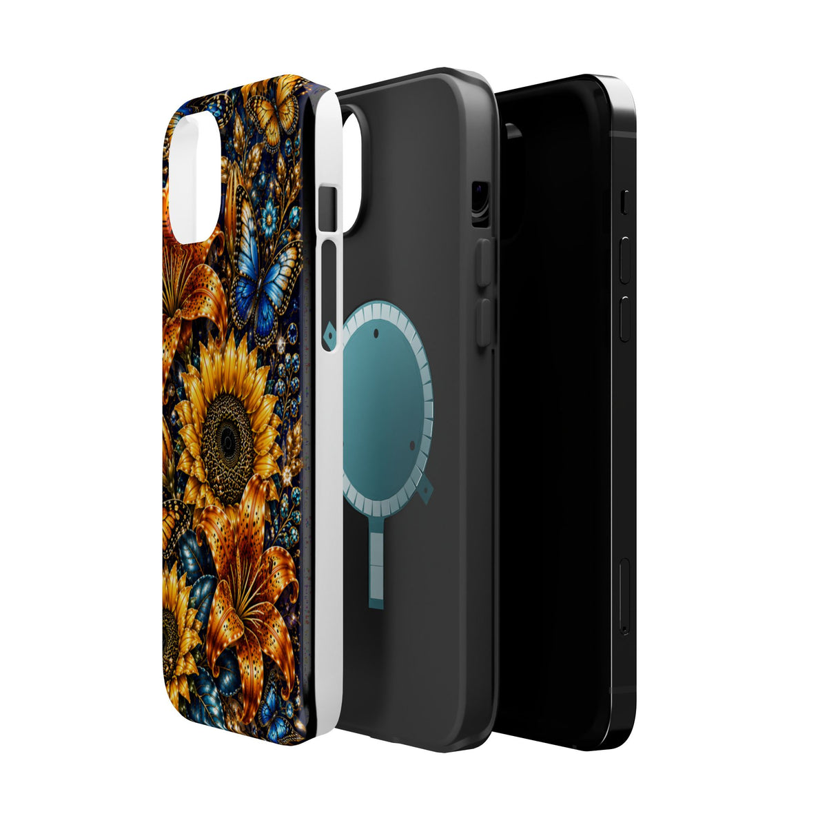 Sunflower & Blue Butterfly Magnetic Impact Phone Case