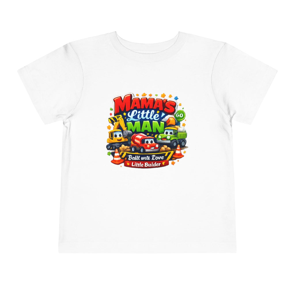 Mama's Little Man Toddler Tee – Cute Construction Trucks Baby Shirt