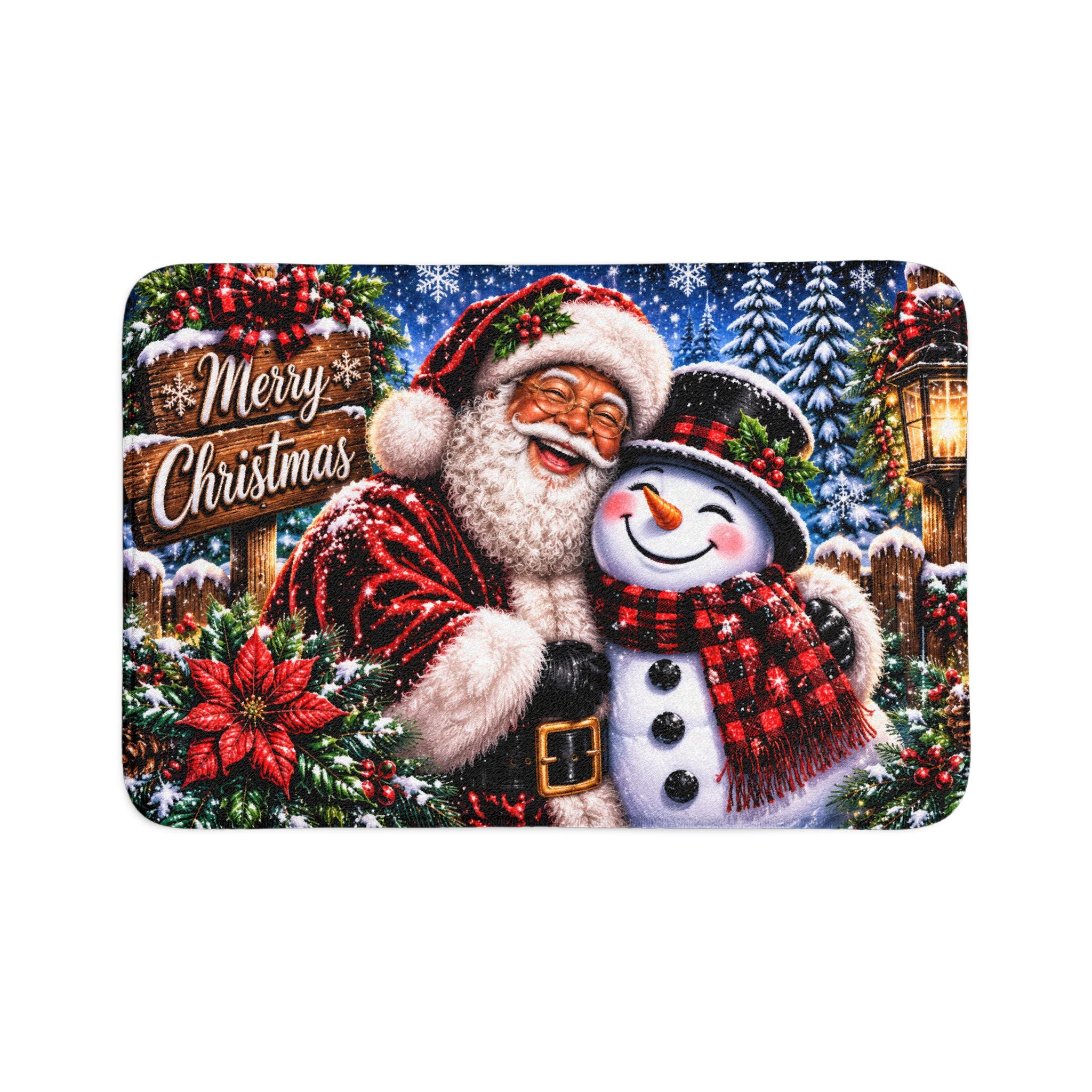 Merry Christmas Santa & Snowman 3-Piece Bathroom Set | Holiday Home Decor