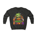 Happy Halloween Kids Sweatshirt | Cute Frankenstein Pumpkin Graphic