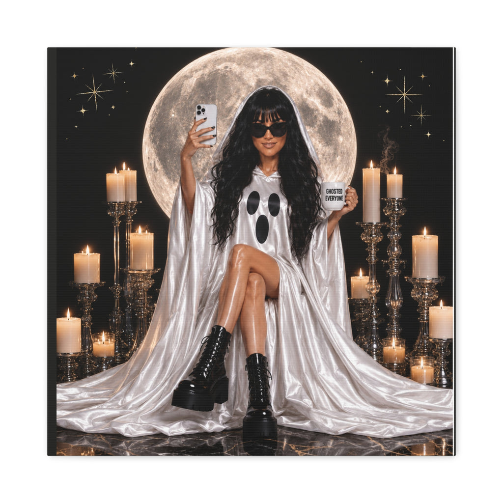 Personalized Ghosted Everyone Moon Portrait Canvas – Custom 20″ × 20″ Wall Art