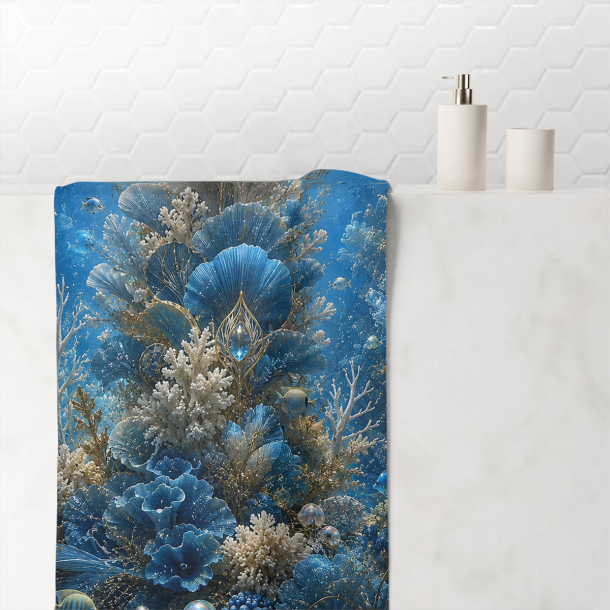 Oceanic Shell Garden Beach Towel