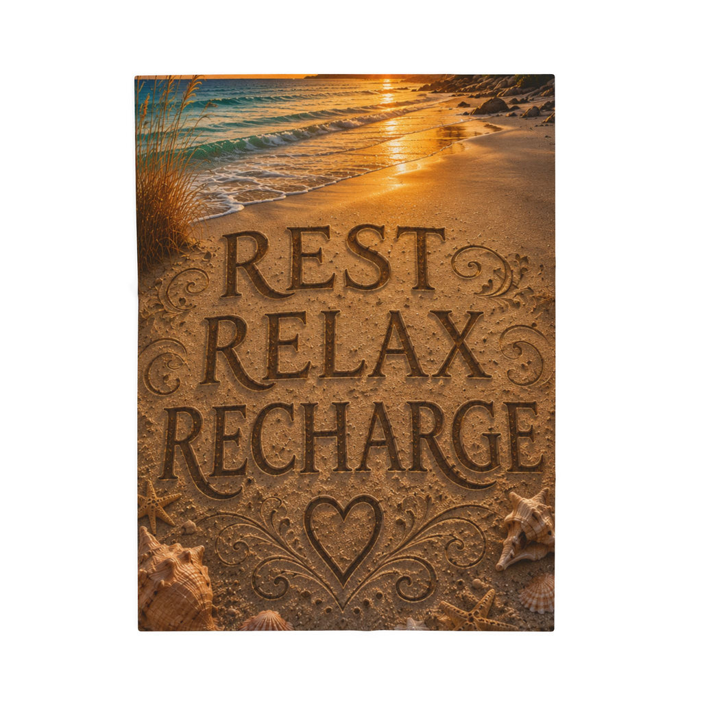 Rest • Relax • Recharge | Throw Blanket | Coastal Serenity Collection