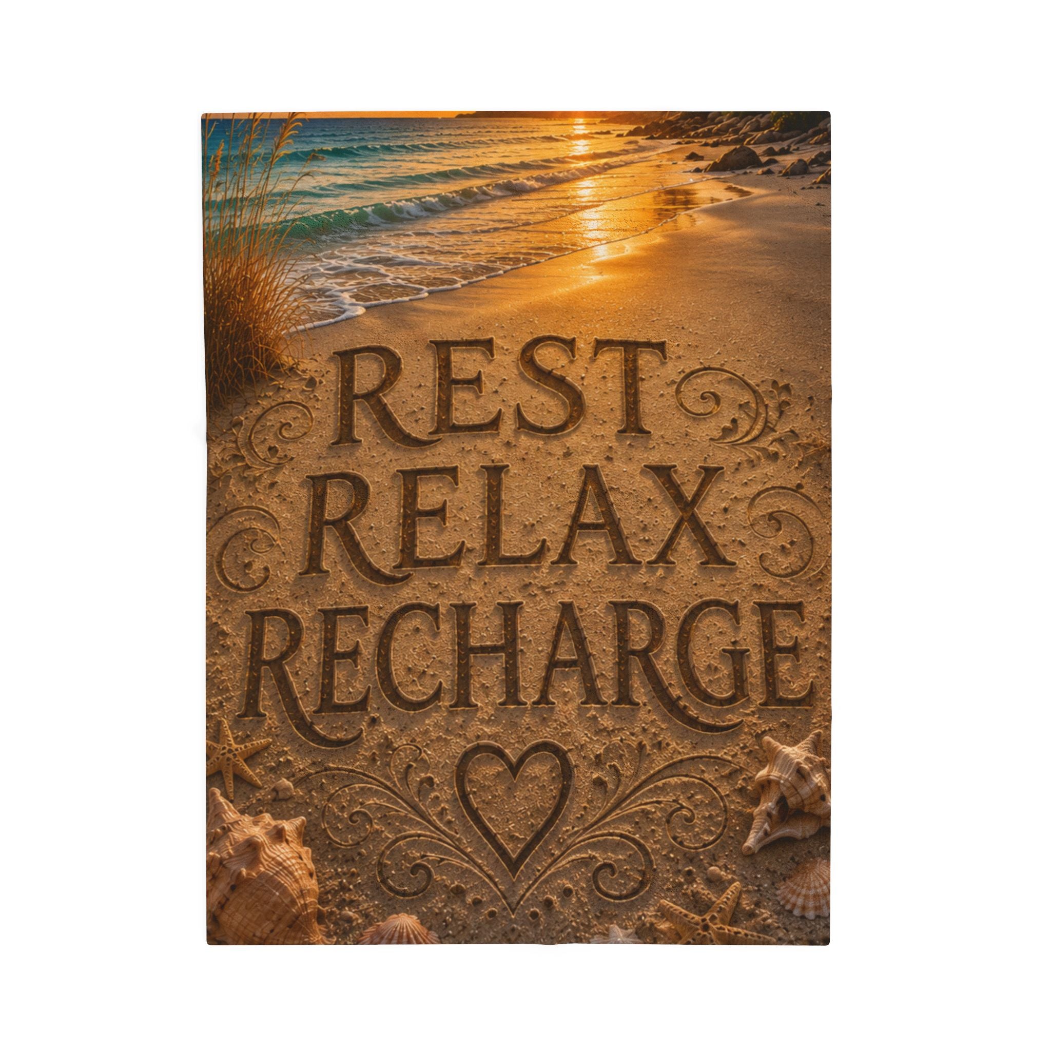 Rest • Relax • Recharge | Throw Blanket | Coastal Serenity Collection