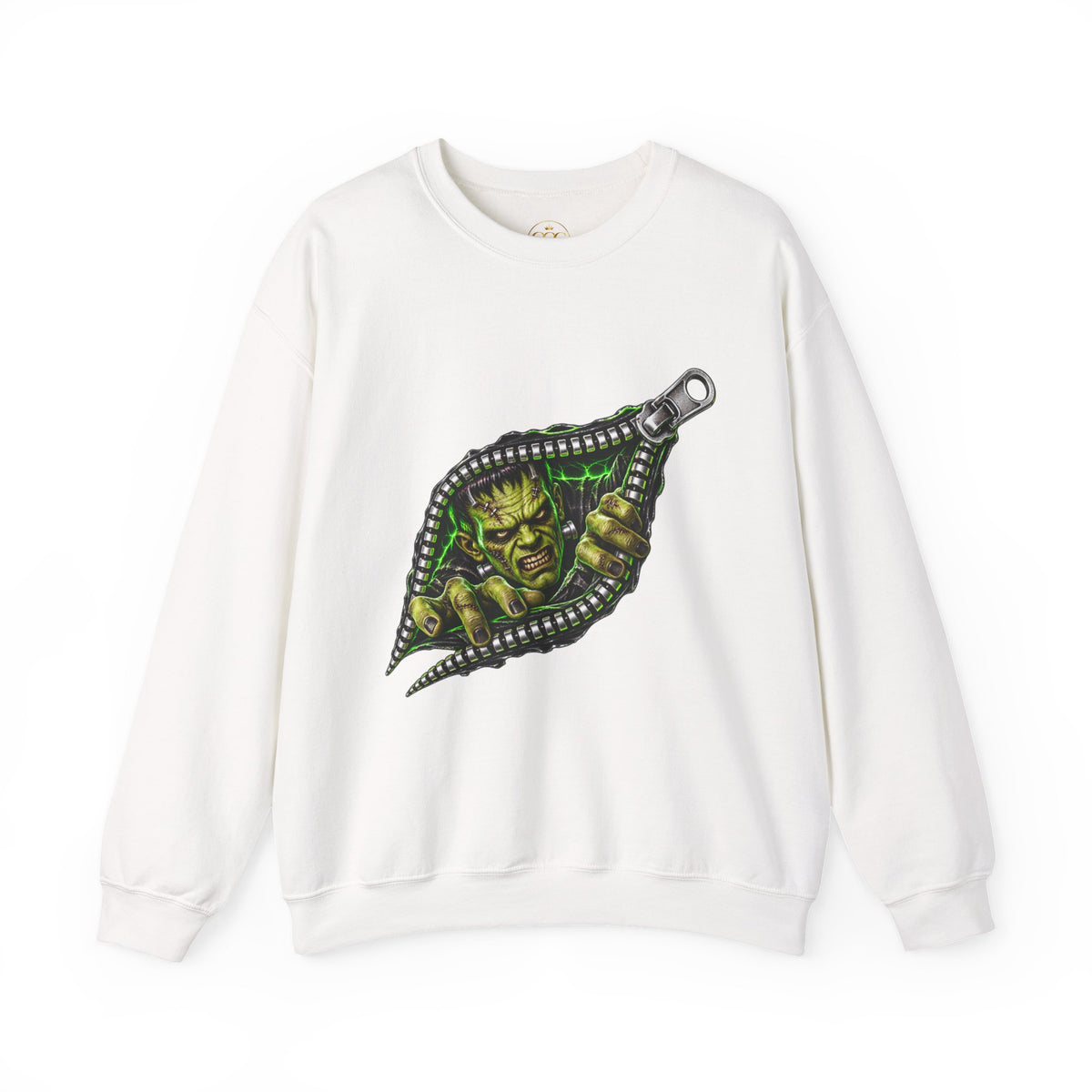 Frankenstein Zipper Halloween Graphic Sweatshirt