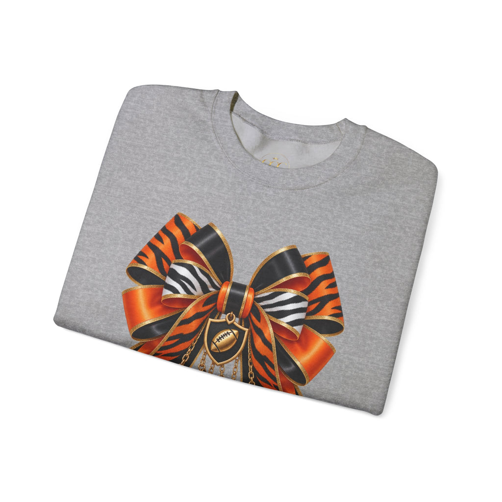 Tiger Stripe Bow Crewneck Sweatshirt