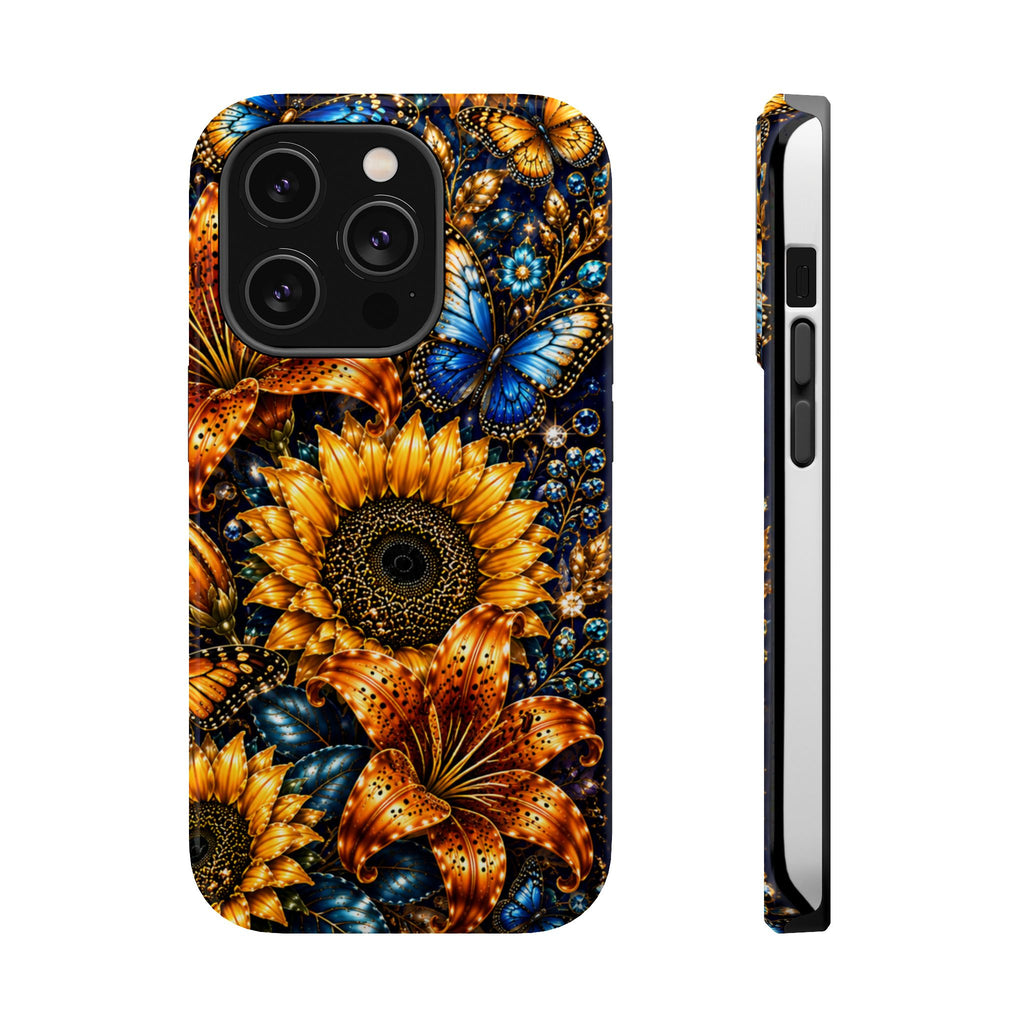 Sunflower & Blue Butterfly Magnetic Impact Phone Case