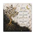 Inspirational Tree Wall Art Canvas – “Grow Through Every Season” Stretched Matte Canvas