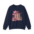 Cowgirl Cowboy Boots & Hat Sweatshirt — Pink Western Graphic Crewneck