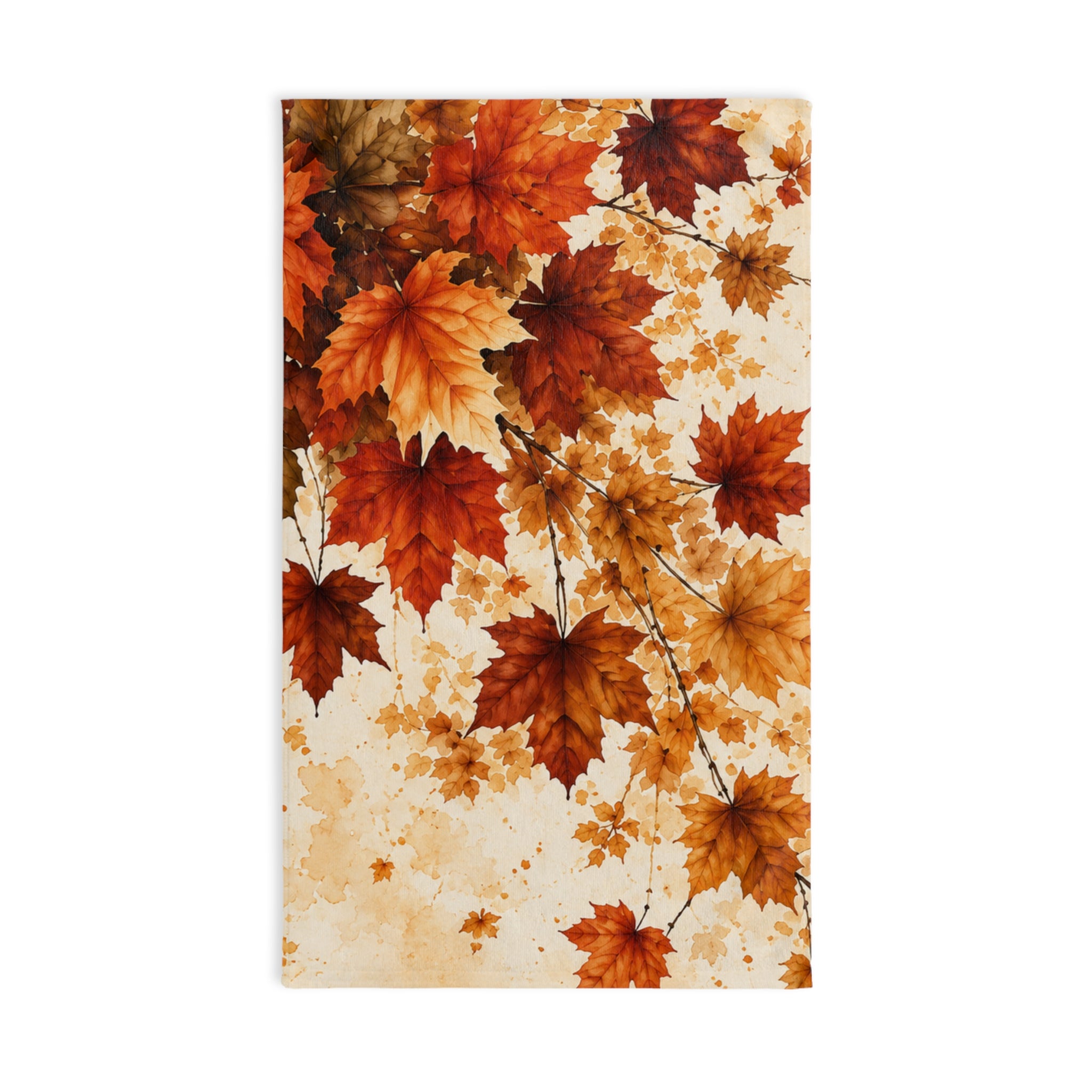 Autumn Maple Leaf Hand Towel | Fall Foliage Botanical Bathroom Decor