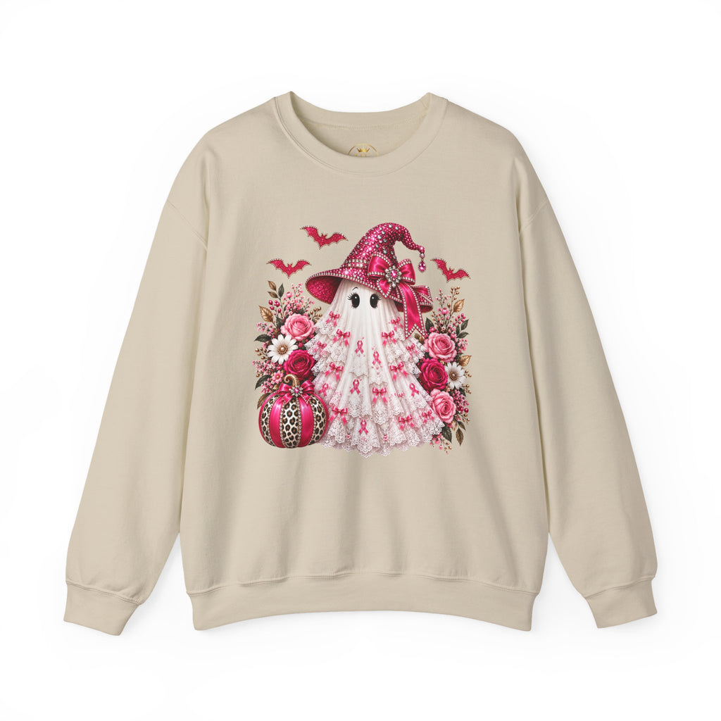 Pink Ribbon Halloween Ghost Sweatshirt