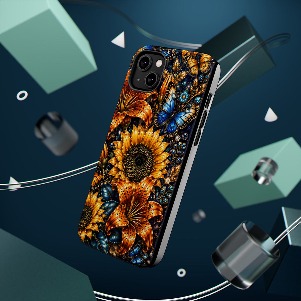 Sunflower & Blue Butterfly Magnetic Impact Phone Case