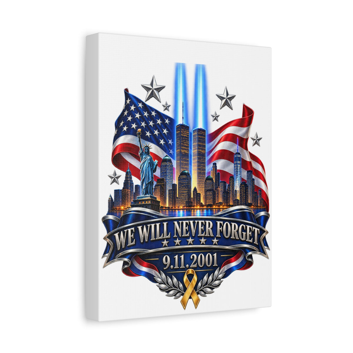 We Will Never Forget 9/11 Tribute Canvas