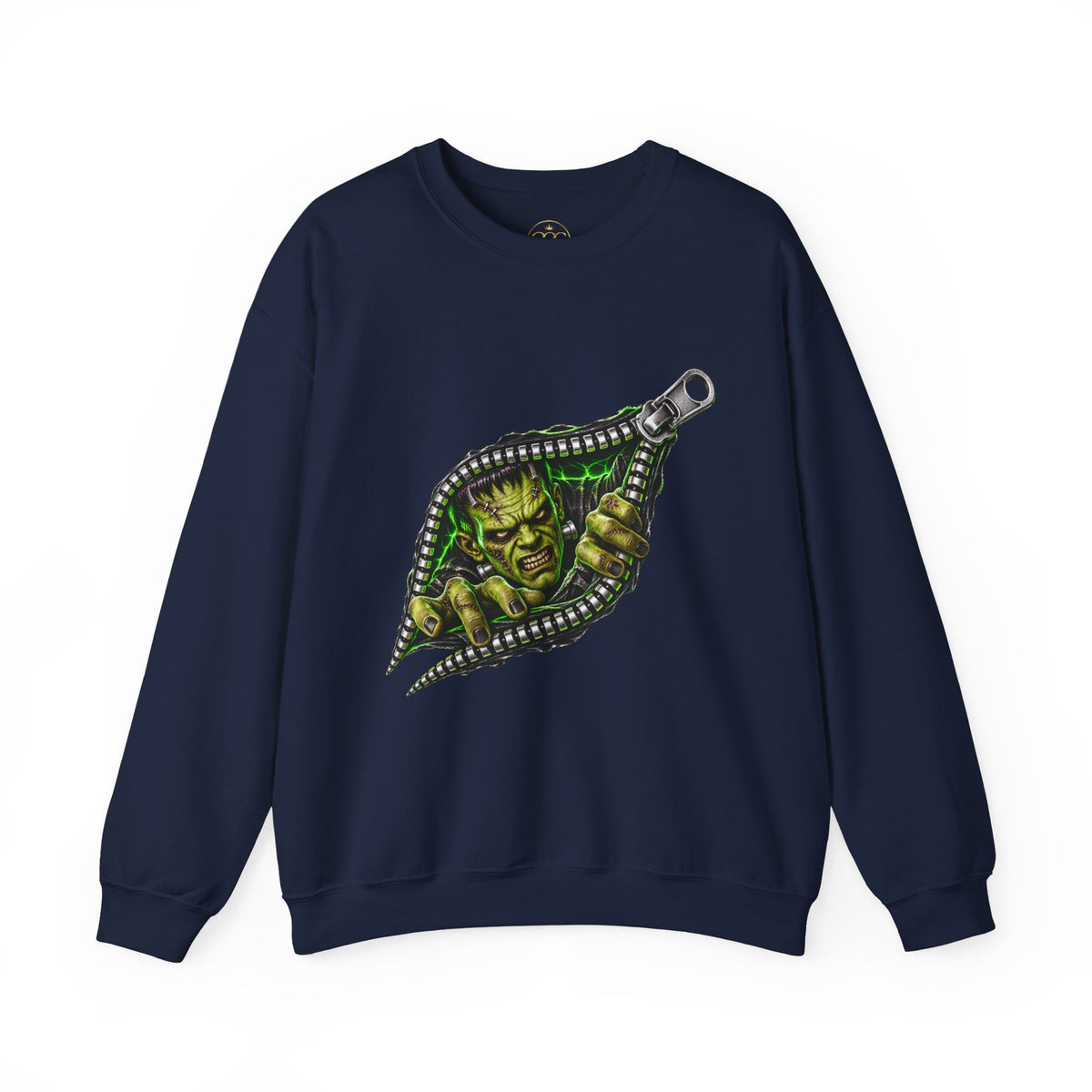 Frankenstein Zipper Halloween Graphic Sweatshirt