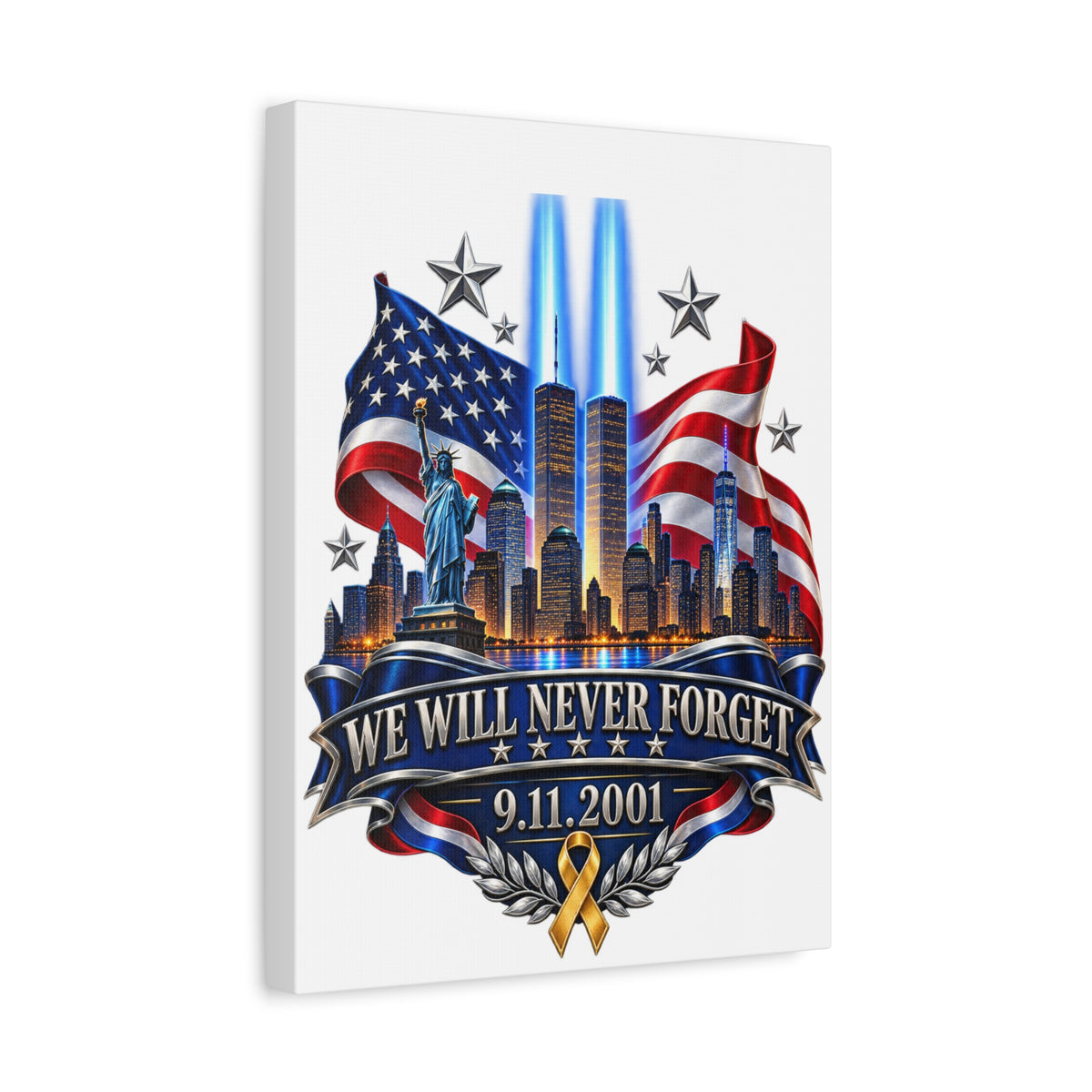 We Will Never Forget 9/11 Tribute Canvas