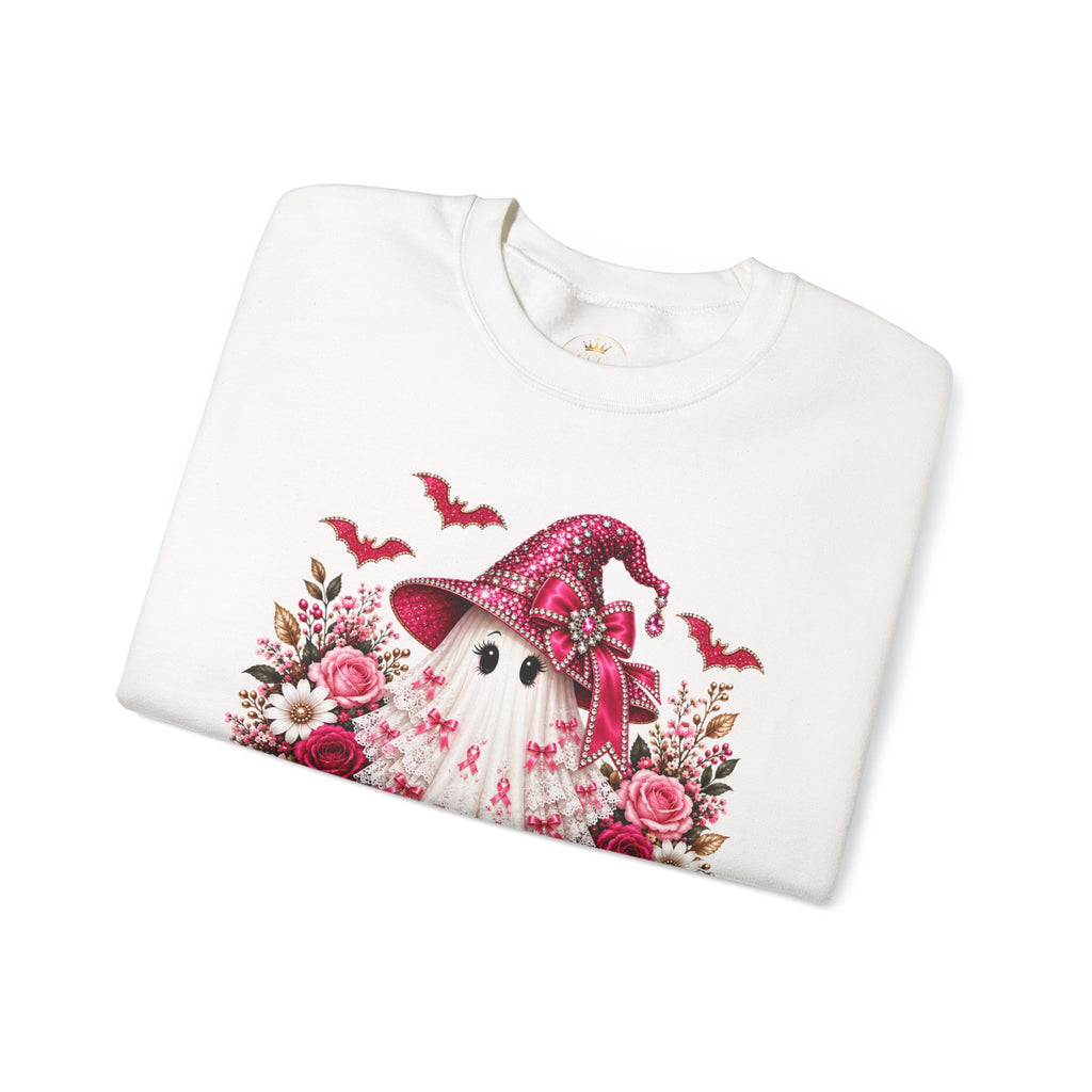 Pink Ribbon Halloween Ghost Sweatshirt