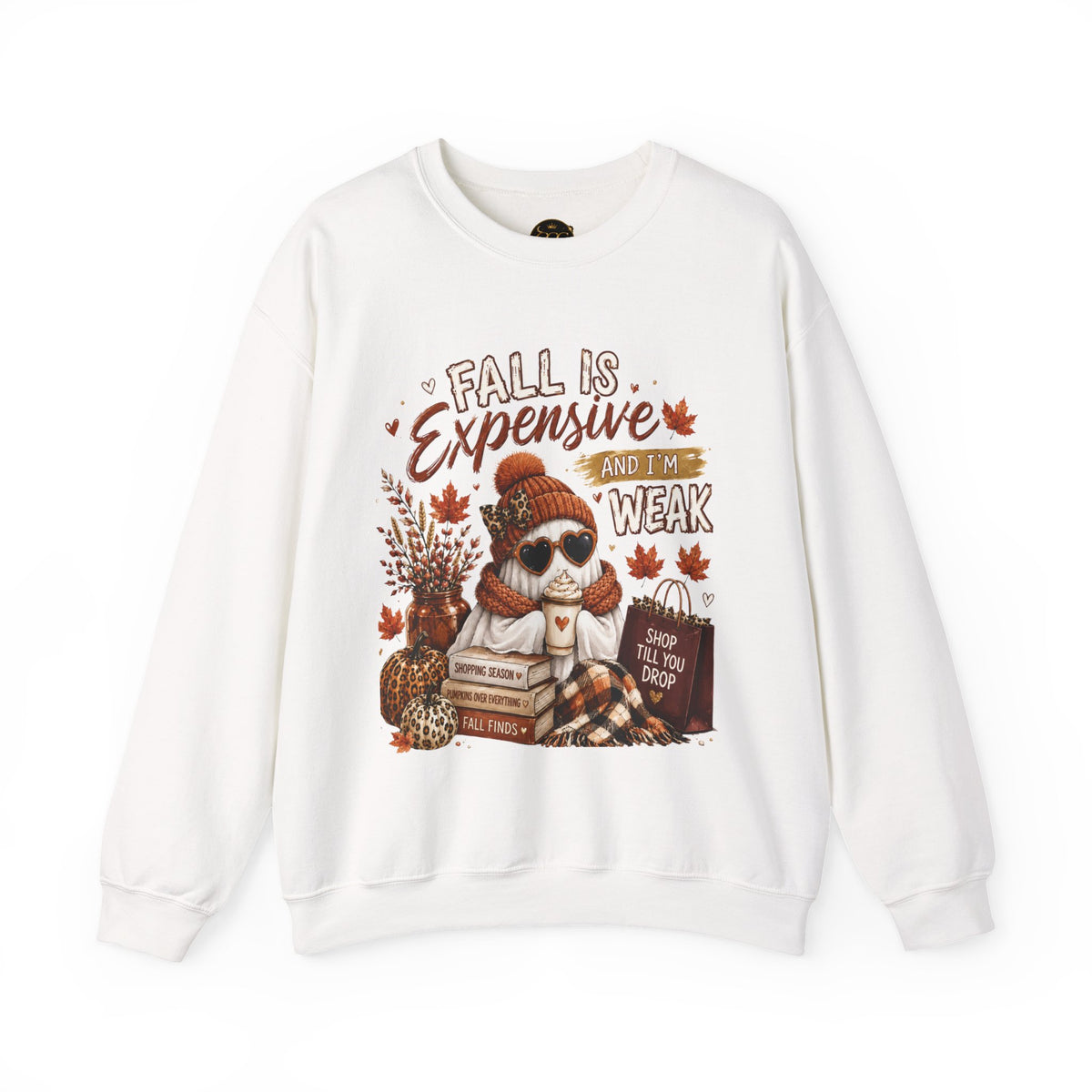 Fall Is Expensive Crewneck Sweatshirt – Cozy Autumn Skull & Pumpkin Fall Vibes