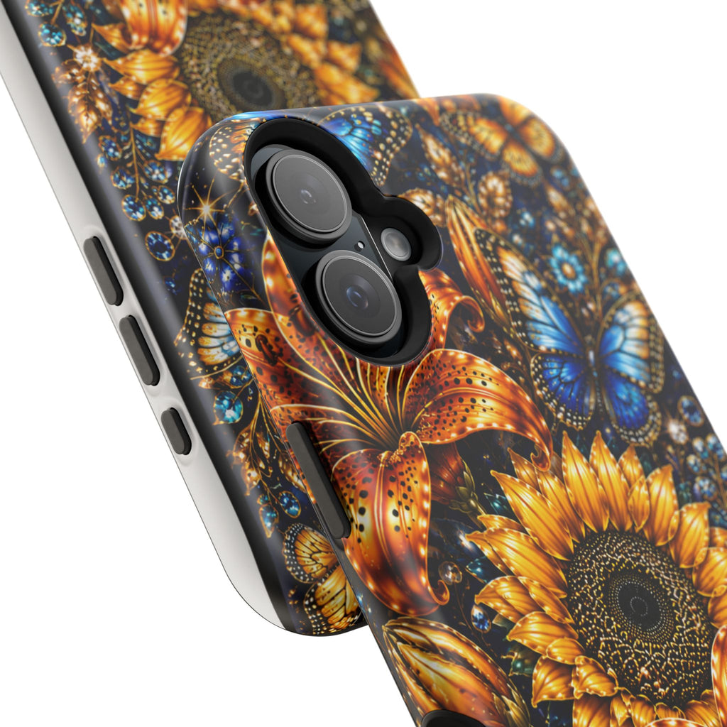 Sunflower & Blue Butterfly Magnetic Impact Phone Case