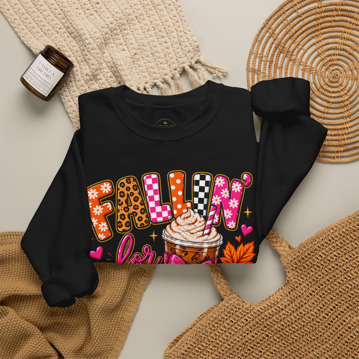 Fallin' for Coffee Crewneck Sweatshirt