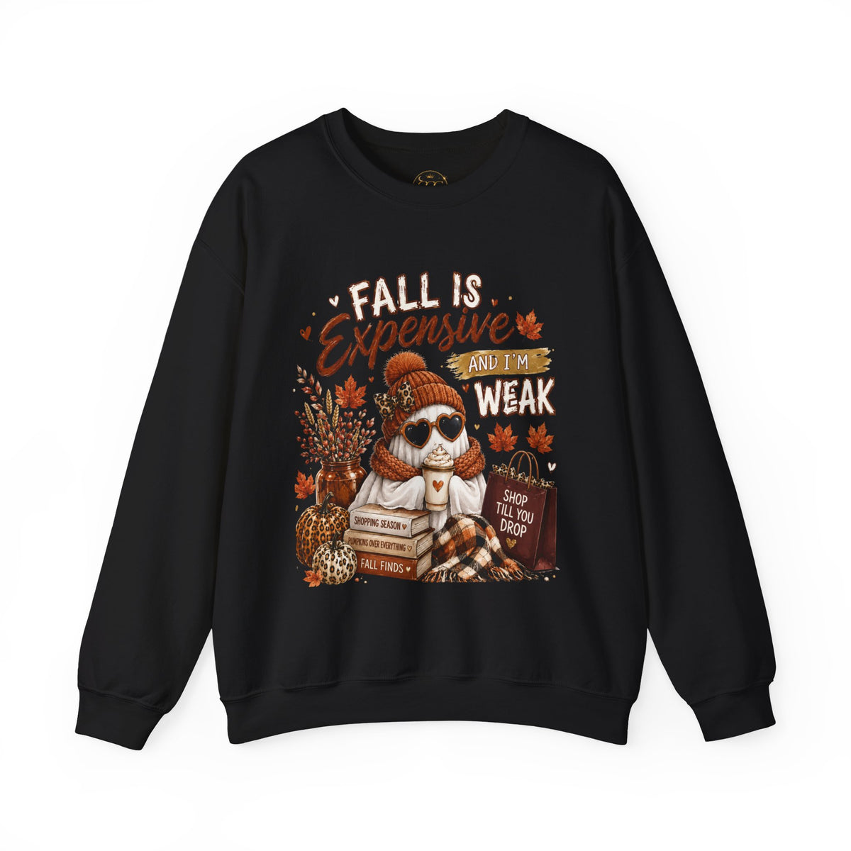 Fall Is Expensive Crewneck Sweatshirt – Cozy Autumn Skull & Pumpkin Fall Vibes