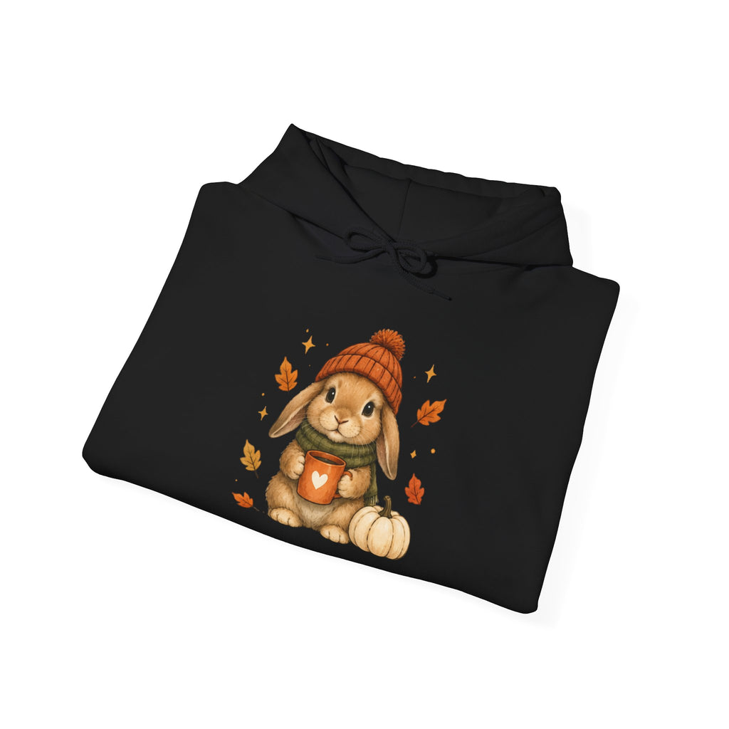 Autumn Bunny Cozy Hoodie | Fall Pumpkin Spice Sweatshirt