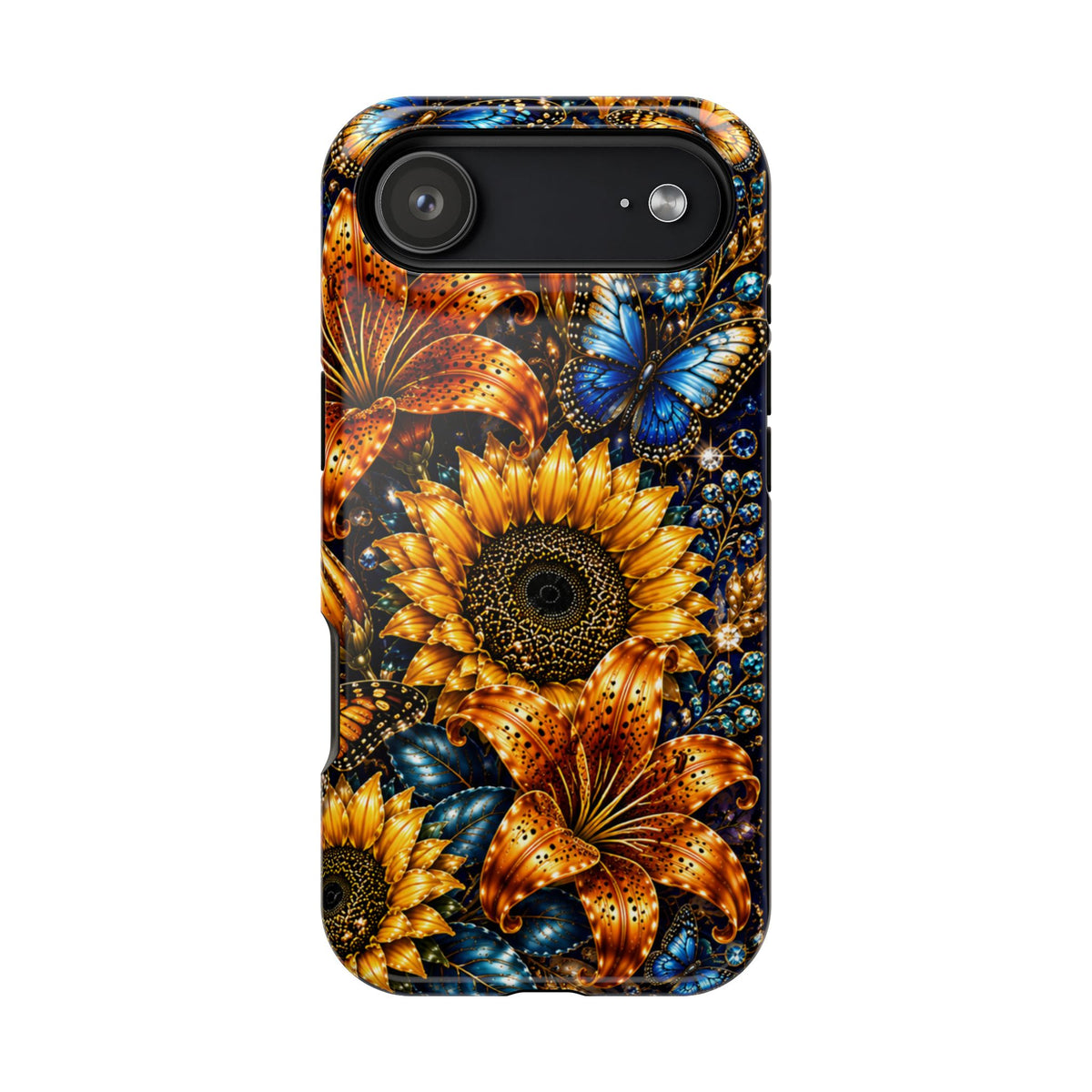 Sunflower & Blue Butterfly Magnetic Impact Phone Case