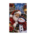 Merry Christmas Santa & Snowman Hand Towel | Holiday Bathroom Decor