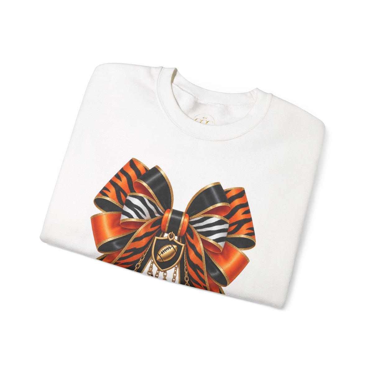 Tiger Stripe Bow Crewneck Sweatshirt