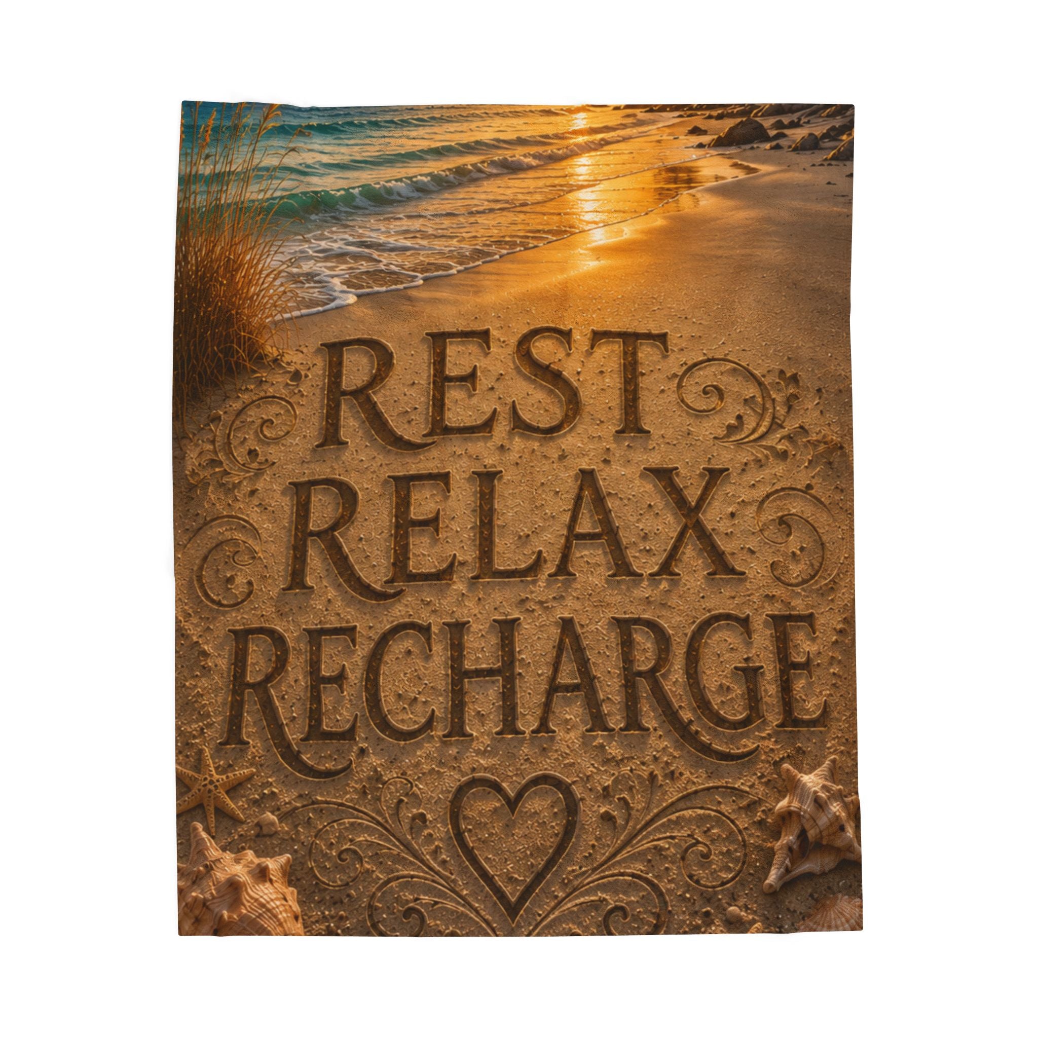 Rest • Relax • Recharge | Throw Blanket | Coastal Serenity Collection