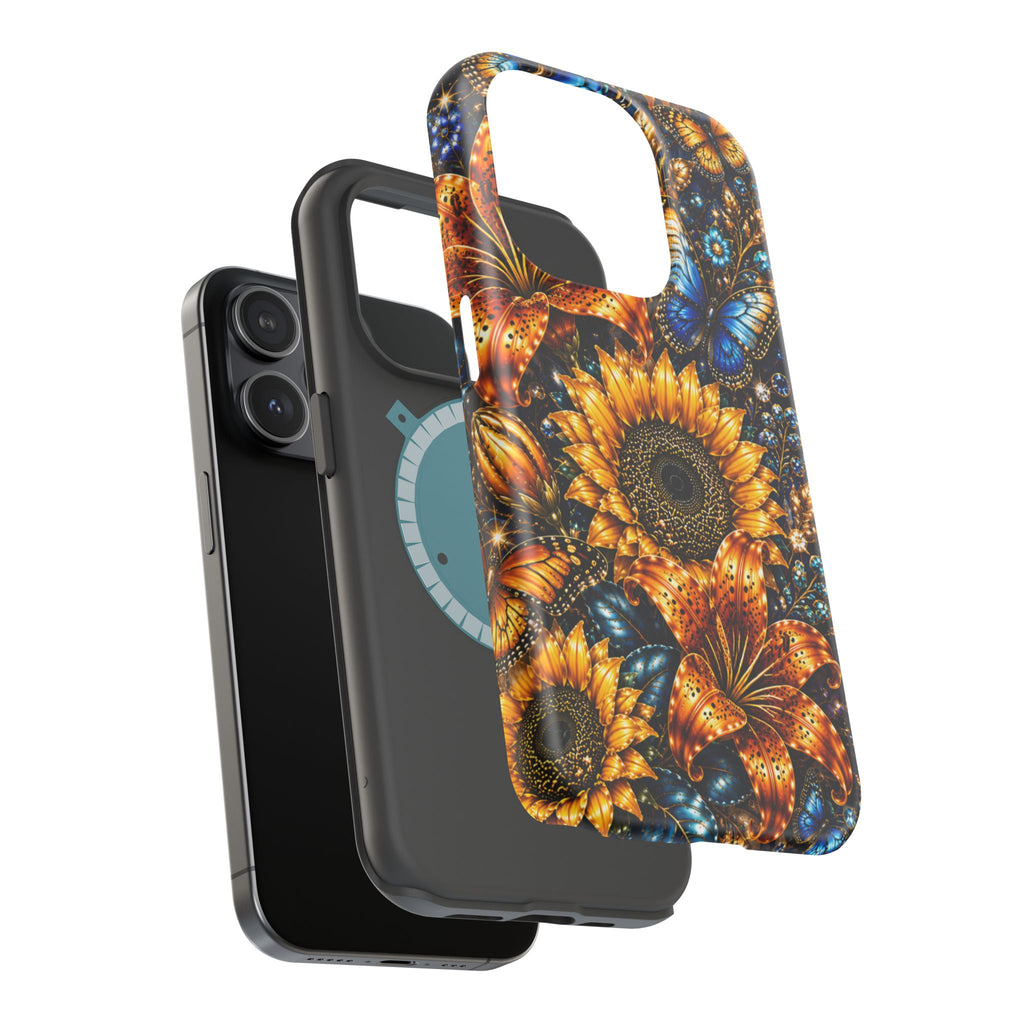 Sunflower & Blue Butterfly Magnetic Impact Phone Case