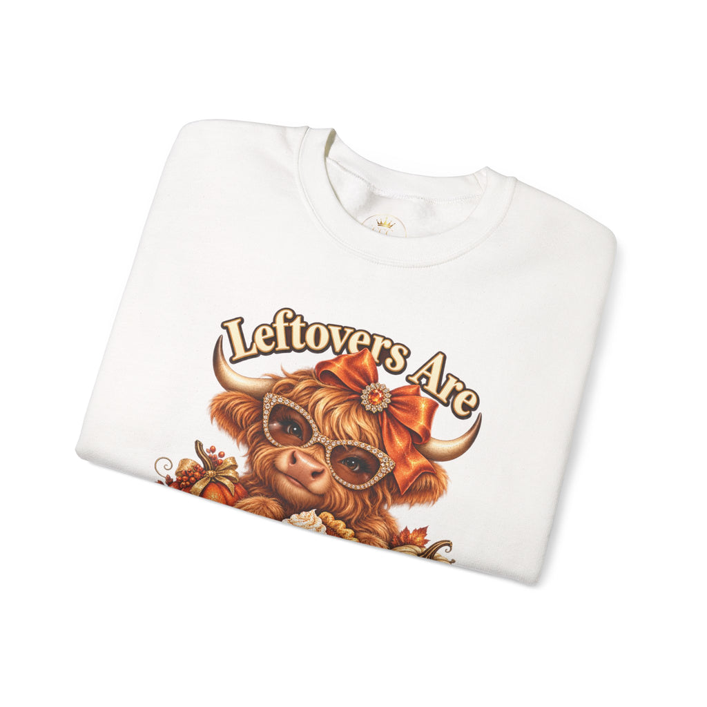 Leftovers Are for Quitters Highland Cow Sweatshirt | Fall Graphic Crewneck