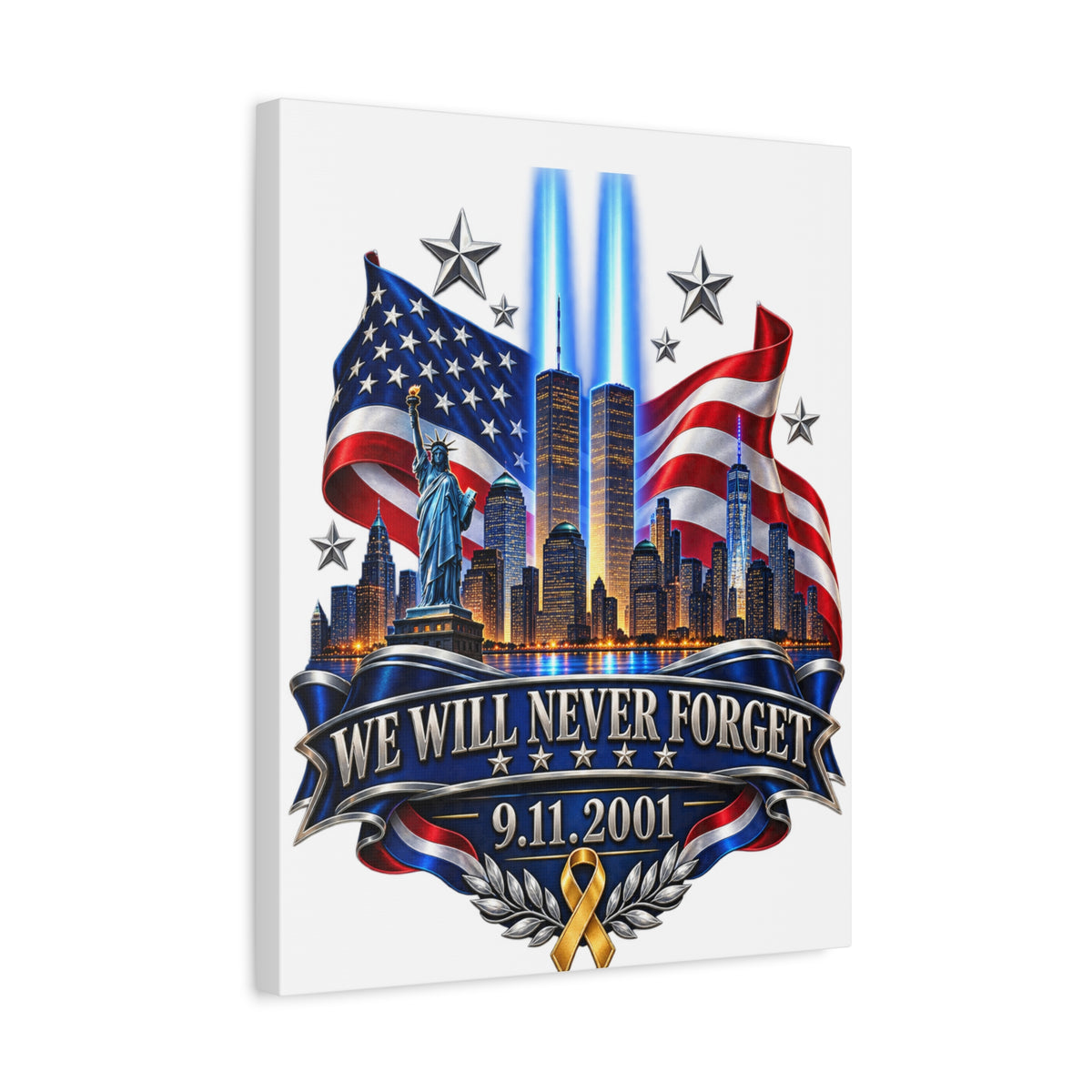 We Will Never Forget 9/11 Tribute Canvas