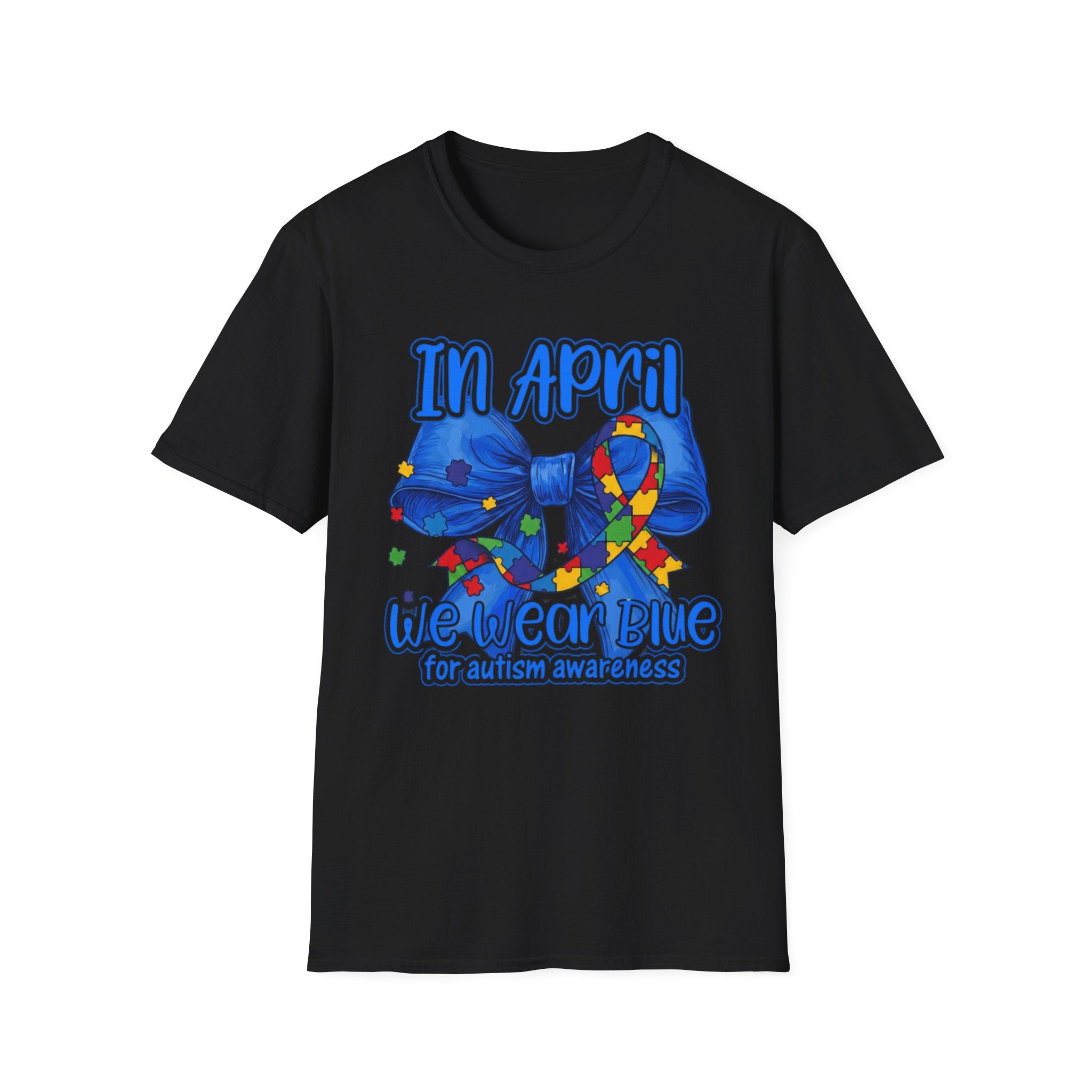 In April We Wear Blue Autism Awareness Tee