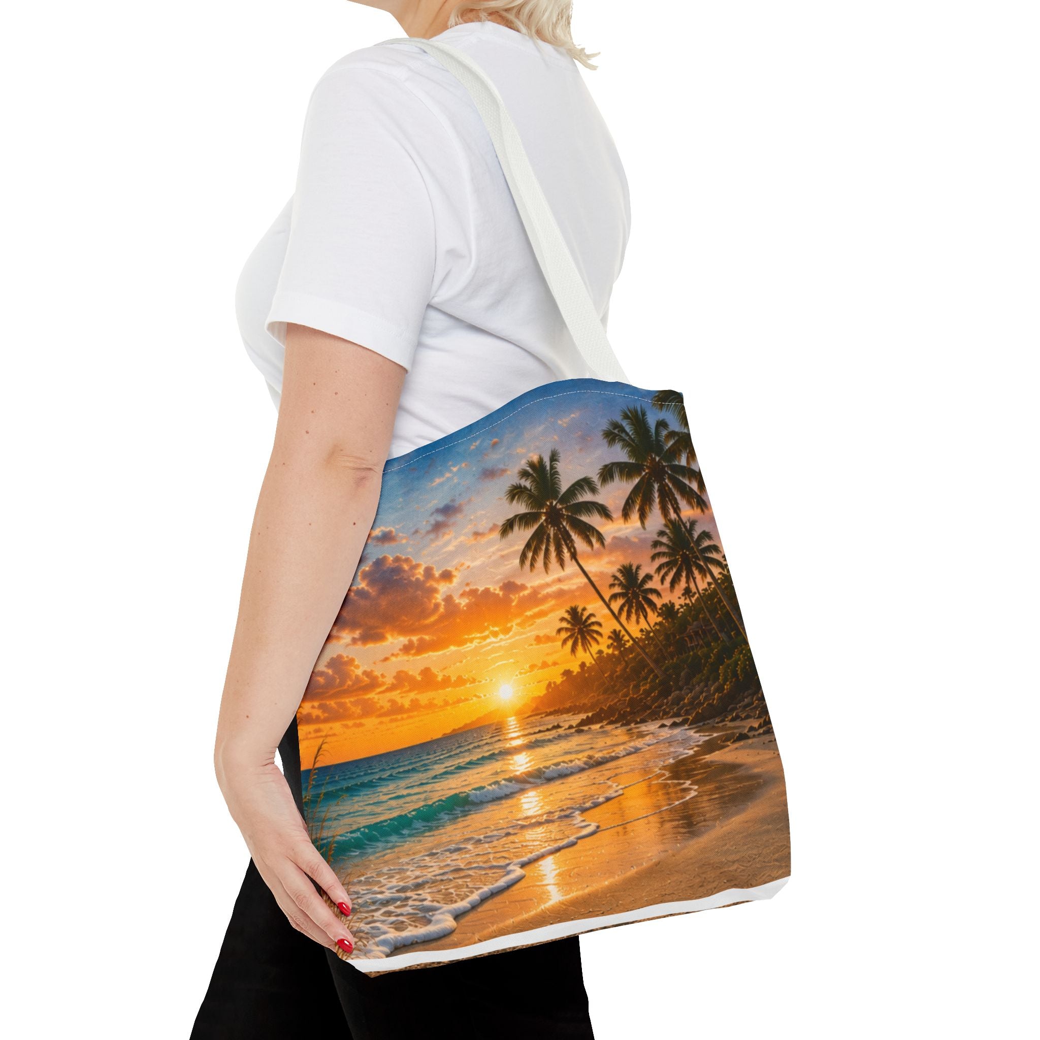 Leave Your Worries In The Sand | AOP Tote Bag | Coastal Serenity Collection
