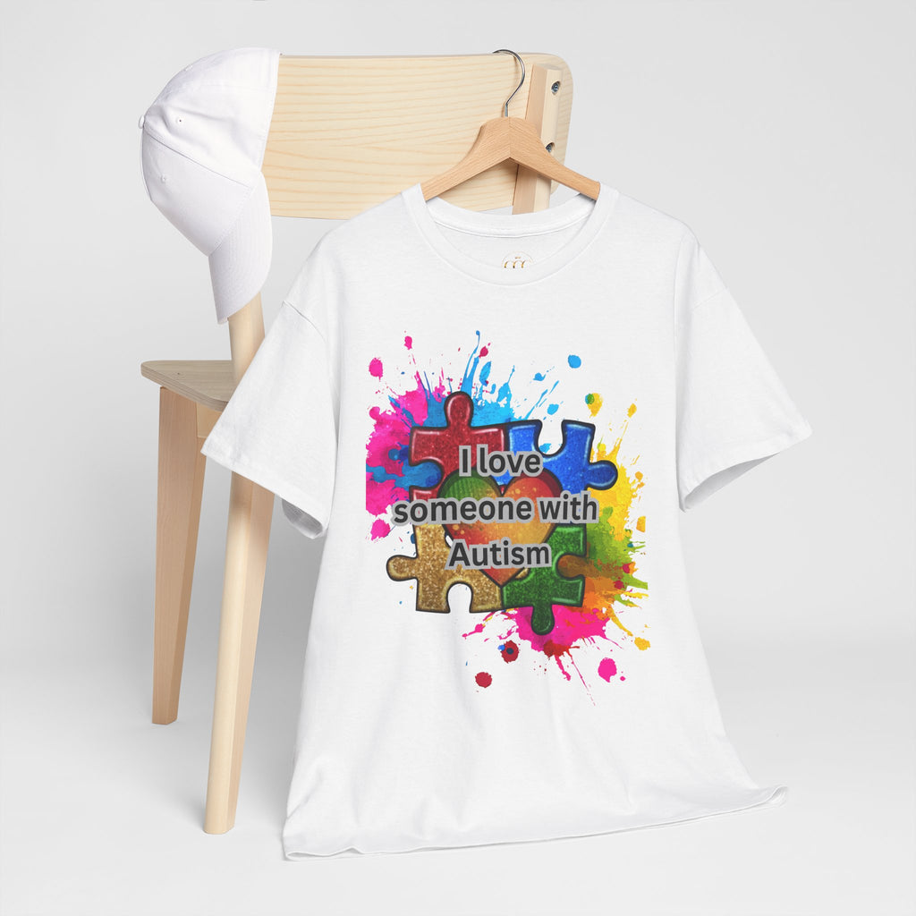 I love someone with Autism- Unisex Heavy Cotton Tee