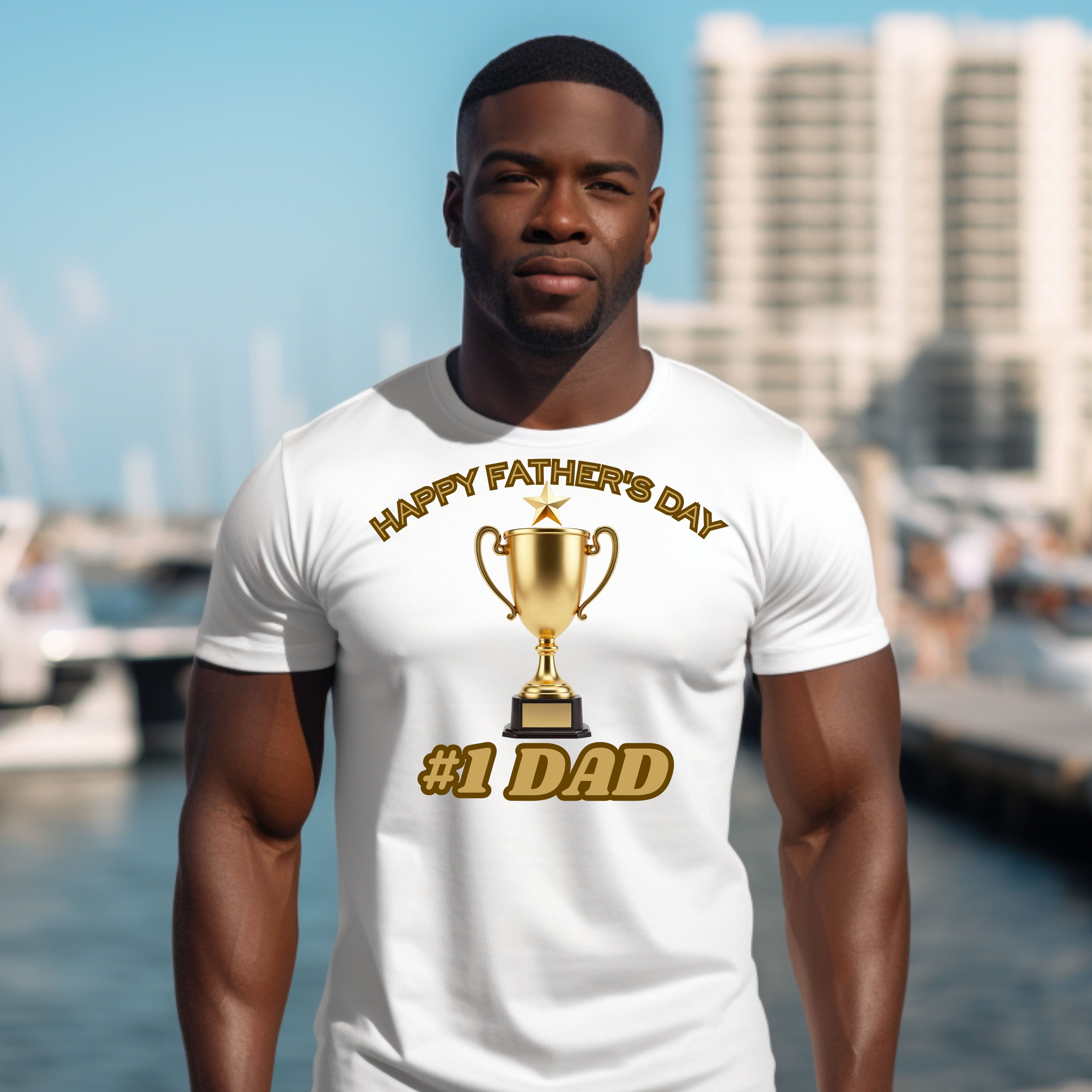 "Happy Father's Day #1 Dad Trophy T-Shirt"