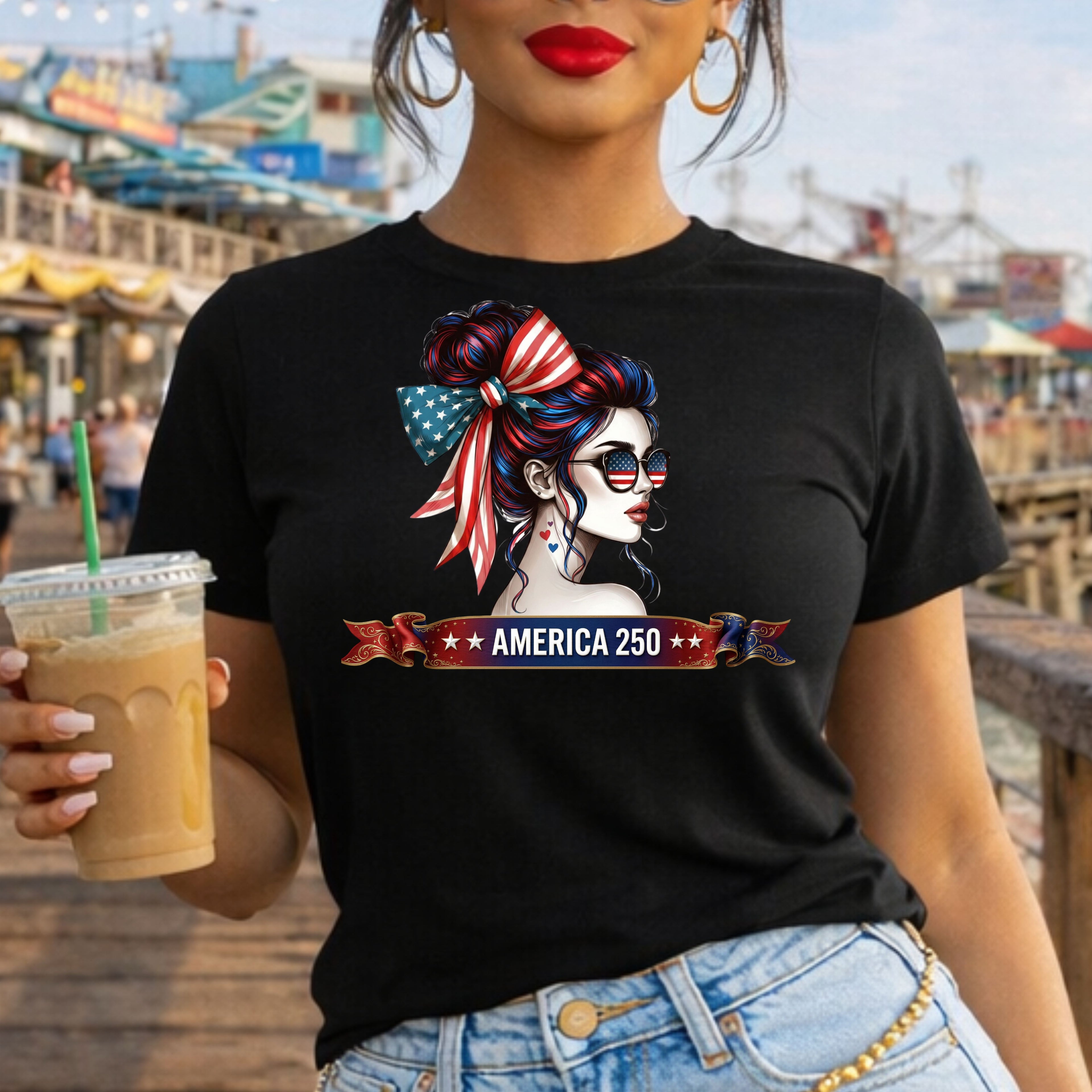 America 250 Celebration Tee- Patriotic Women's T-Shirt
