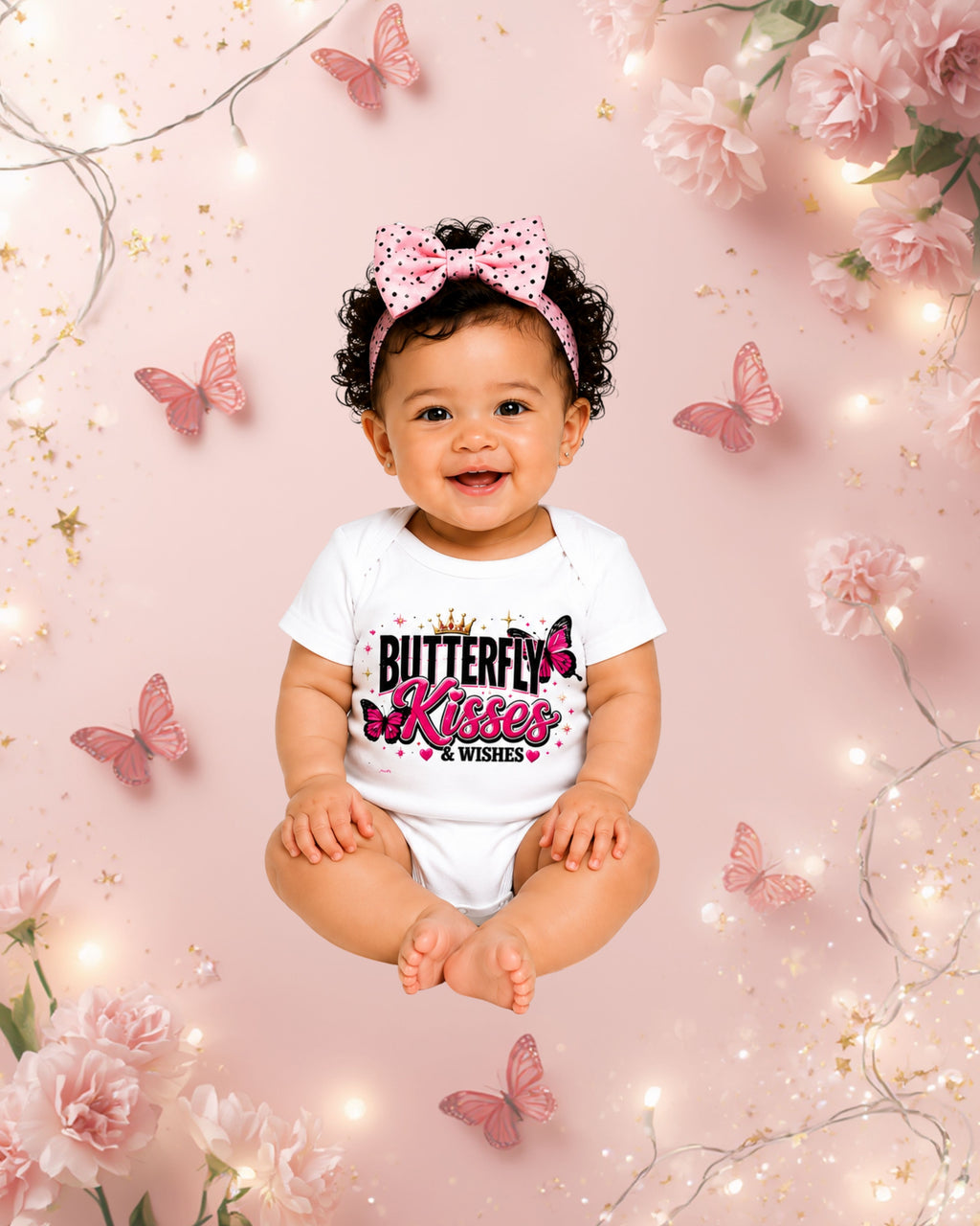 Butterfly Kisses & Wishes Baby Onesie