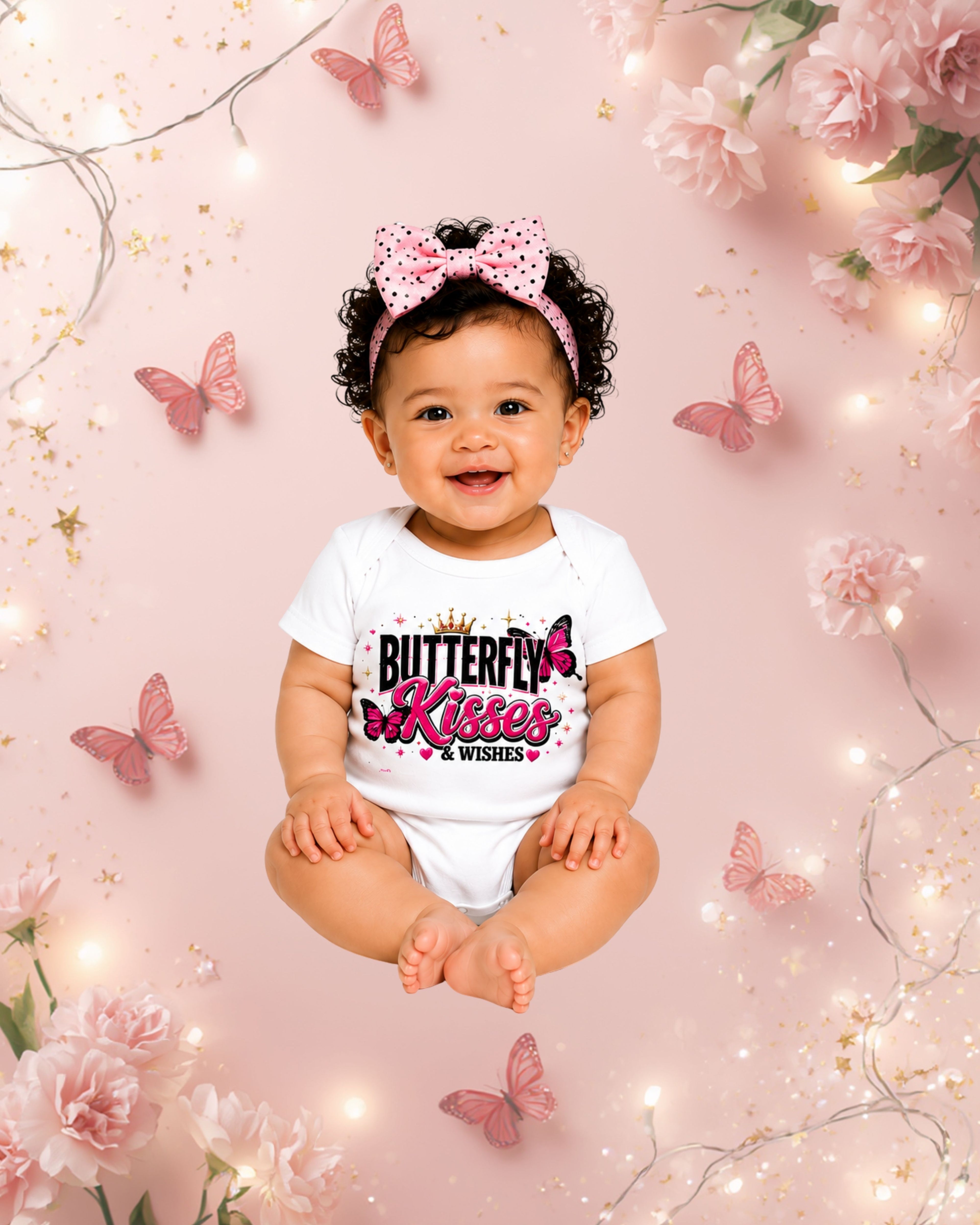 Butterfly Kisses & Wishes Baby Onesie