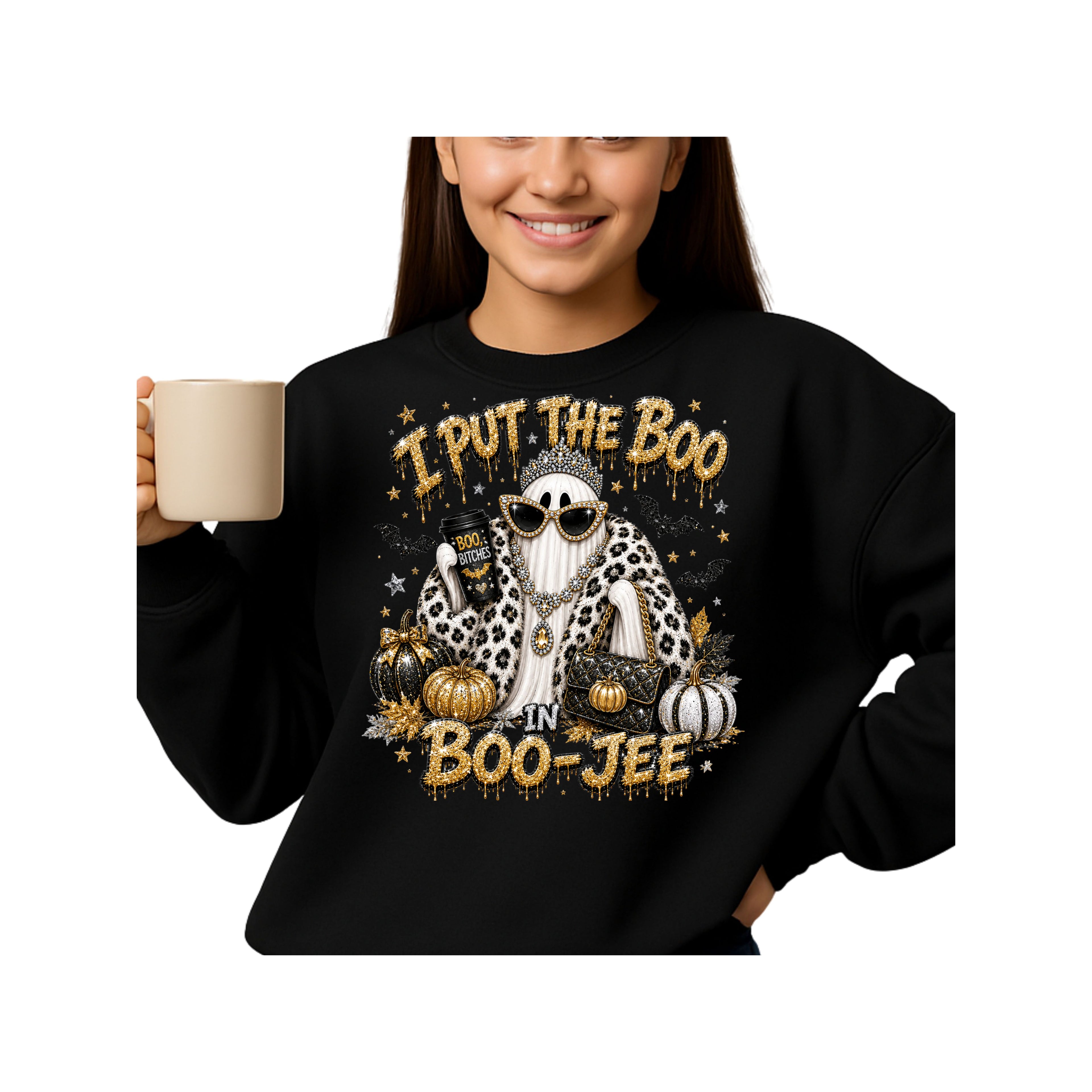 I Put the Boo in Boo-Jee Halloween Sweatshirt | Sassy Ghost Crewneck