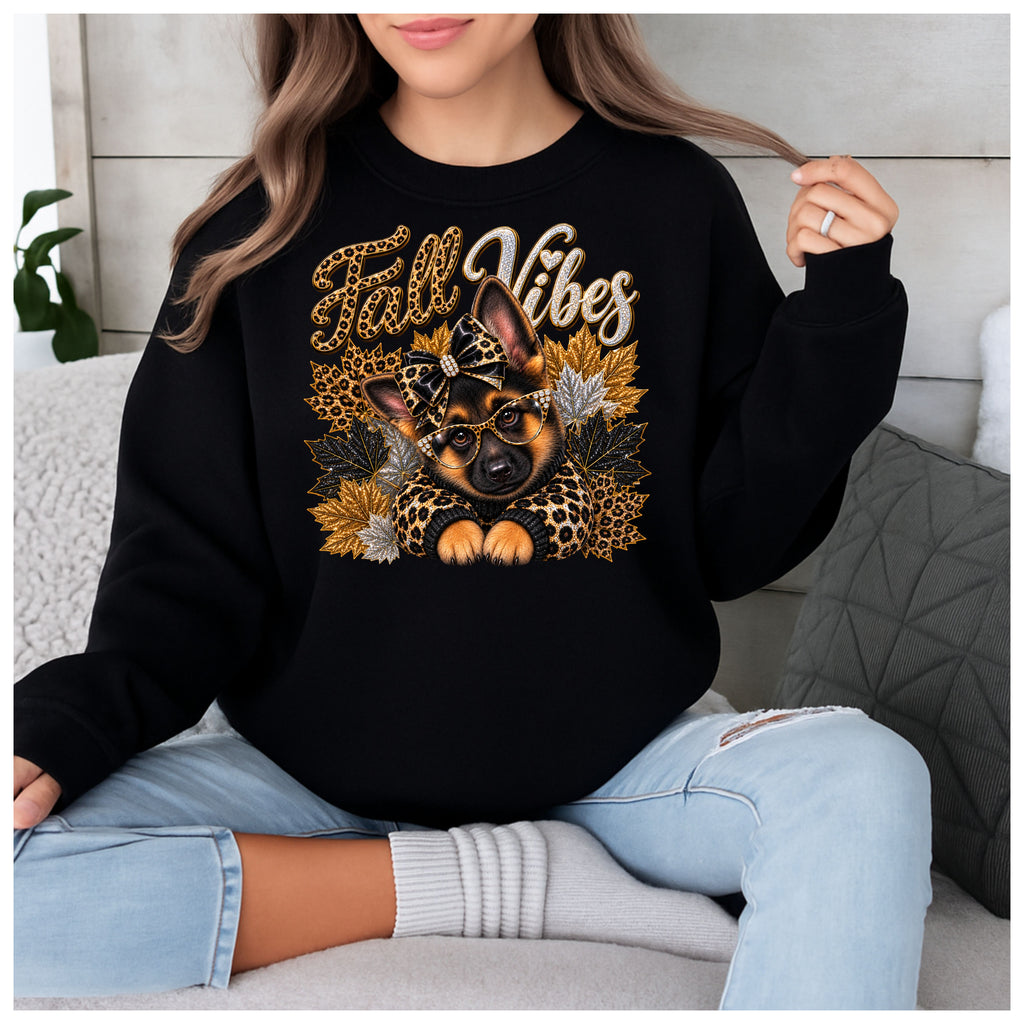 Fall Vibes German Shepherd Sweatshirt | Dog Mom Fall Crewneck