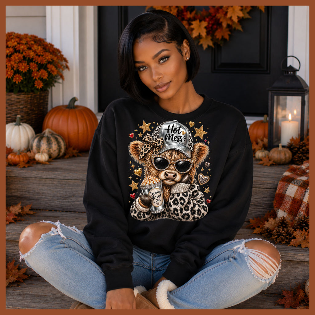 Leopard Cow Fall Crewneck Sweatshirt