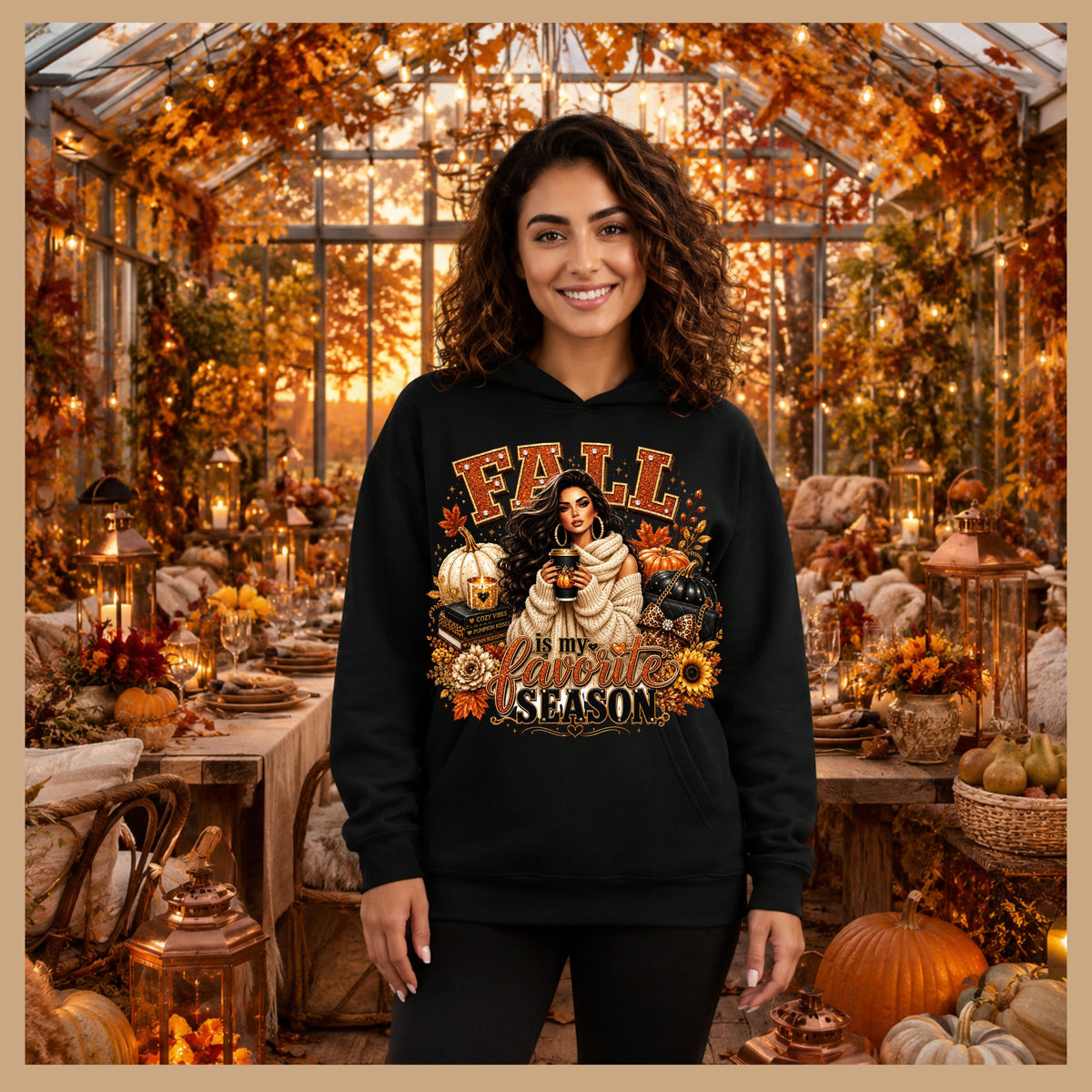 Fall Is My Favorite Season Sweatshirt — Cozy Autumn Pumpkin & Sunflower Graphic