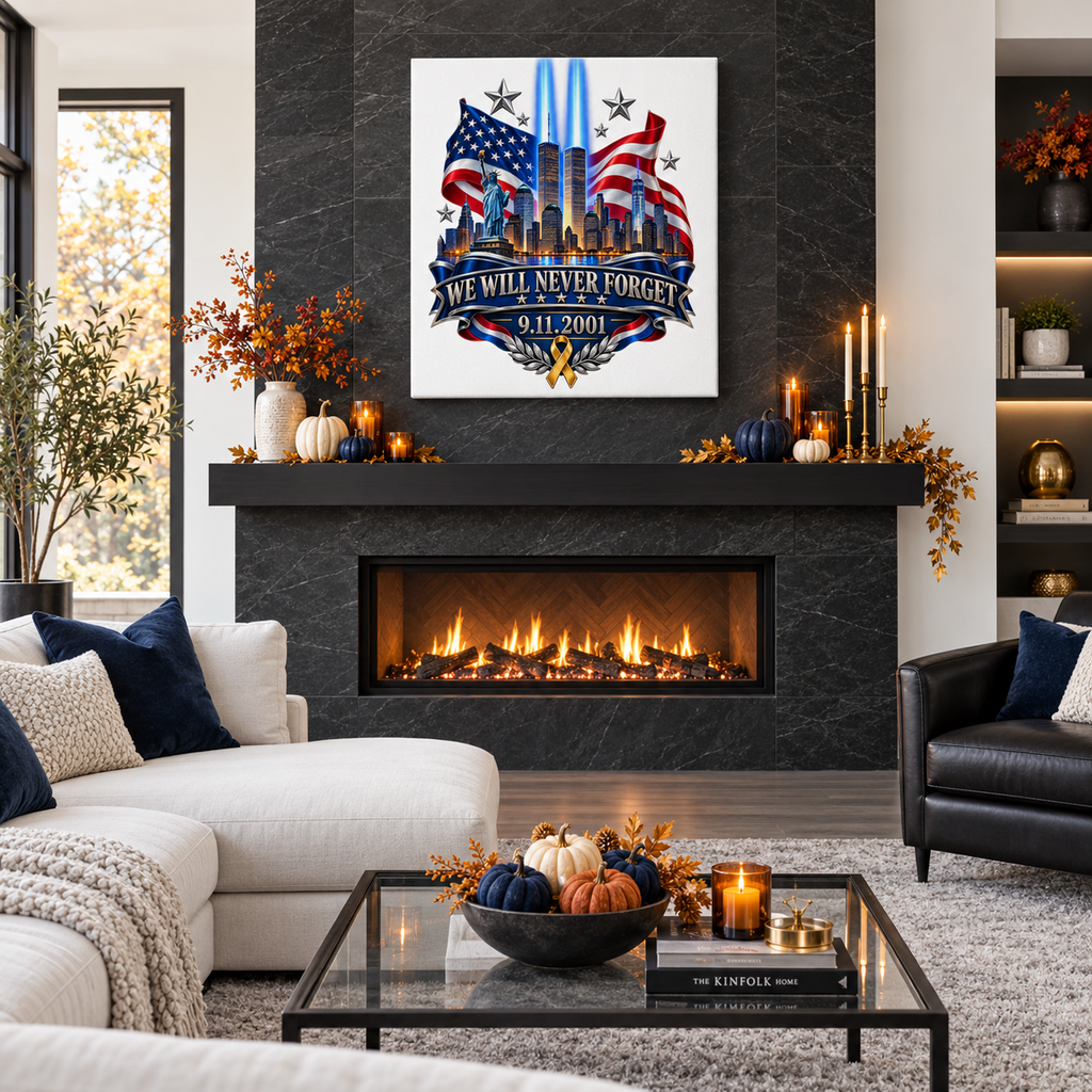 We Will Never Forget 9/11 Tribute Canvas
