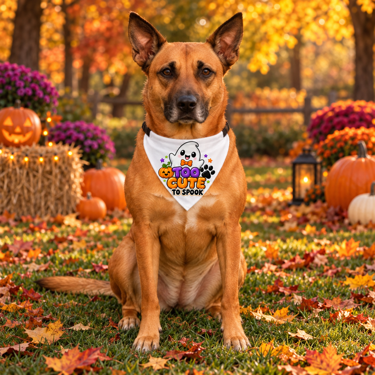 Too Cute to Spook Dog  Clip-on Pet Bandana