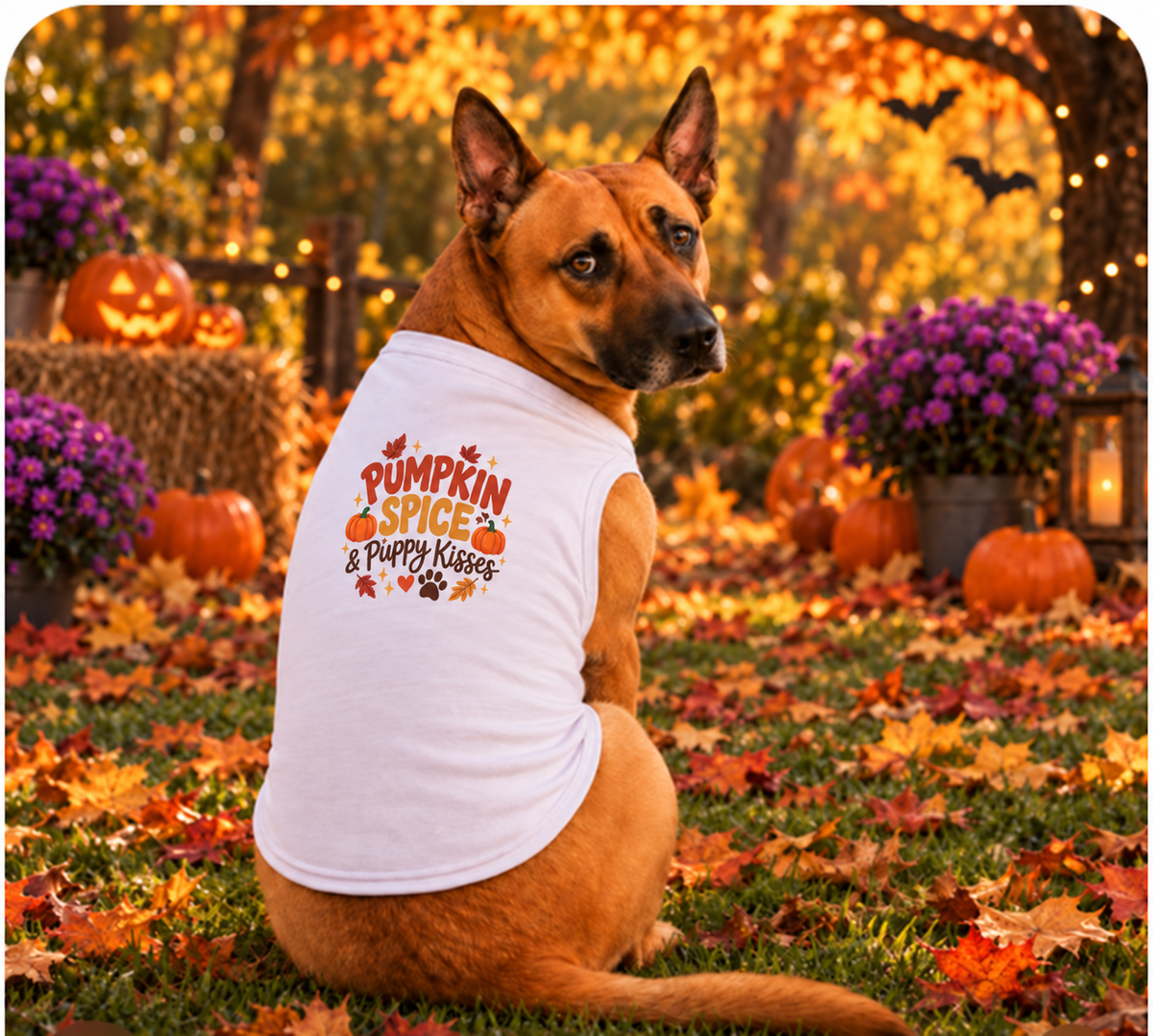 Pumpkin Spice & Puppy Kisses Dog Pet Tank