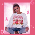 Stronger Together Sweatshirt – Pink Ribbon Candy Hearts Crewneck