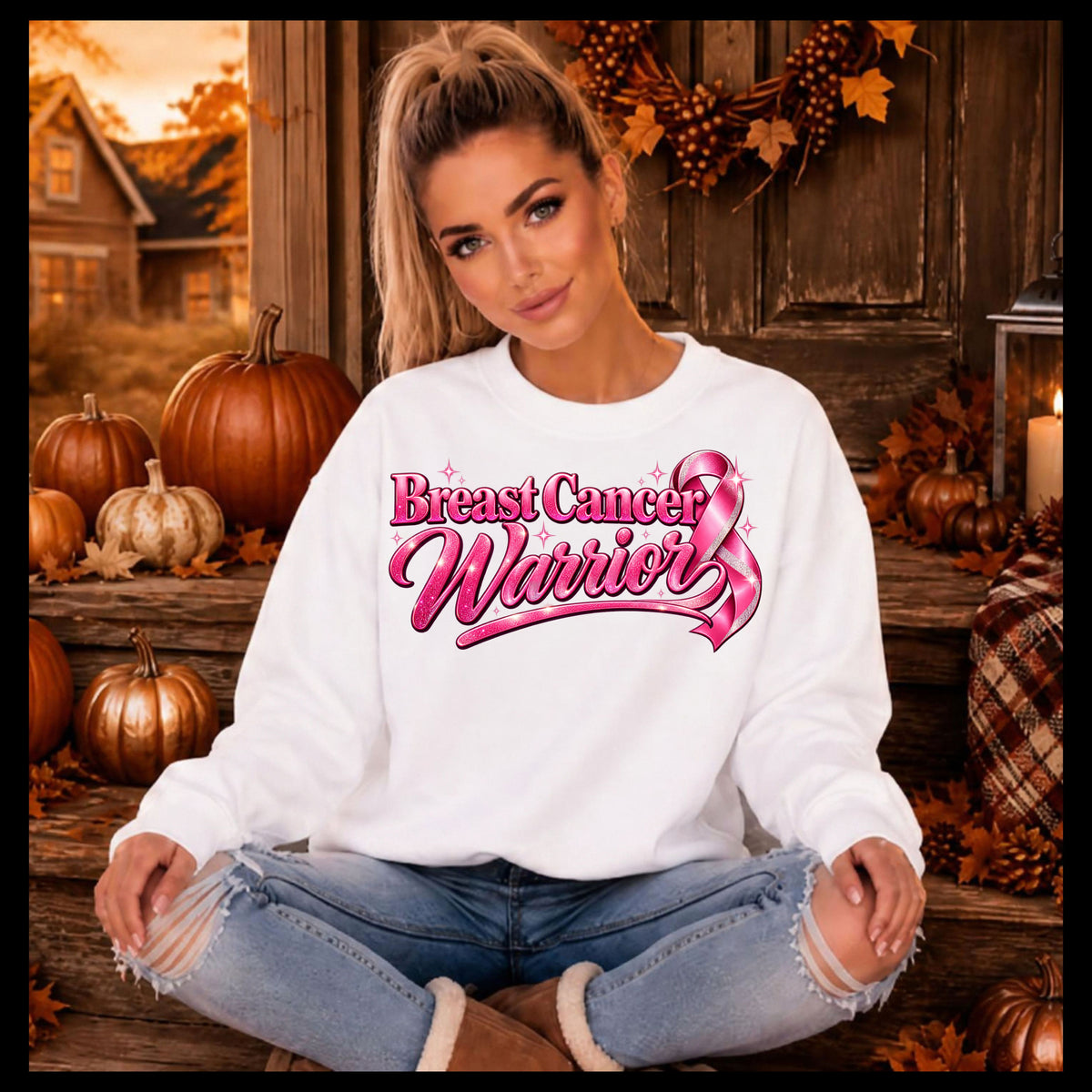 Breast Cancer Warrior Crewneck Sweatshirt