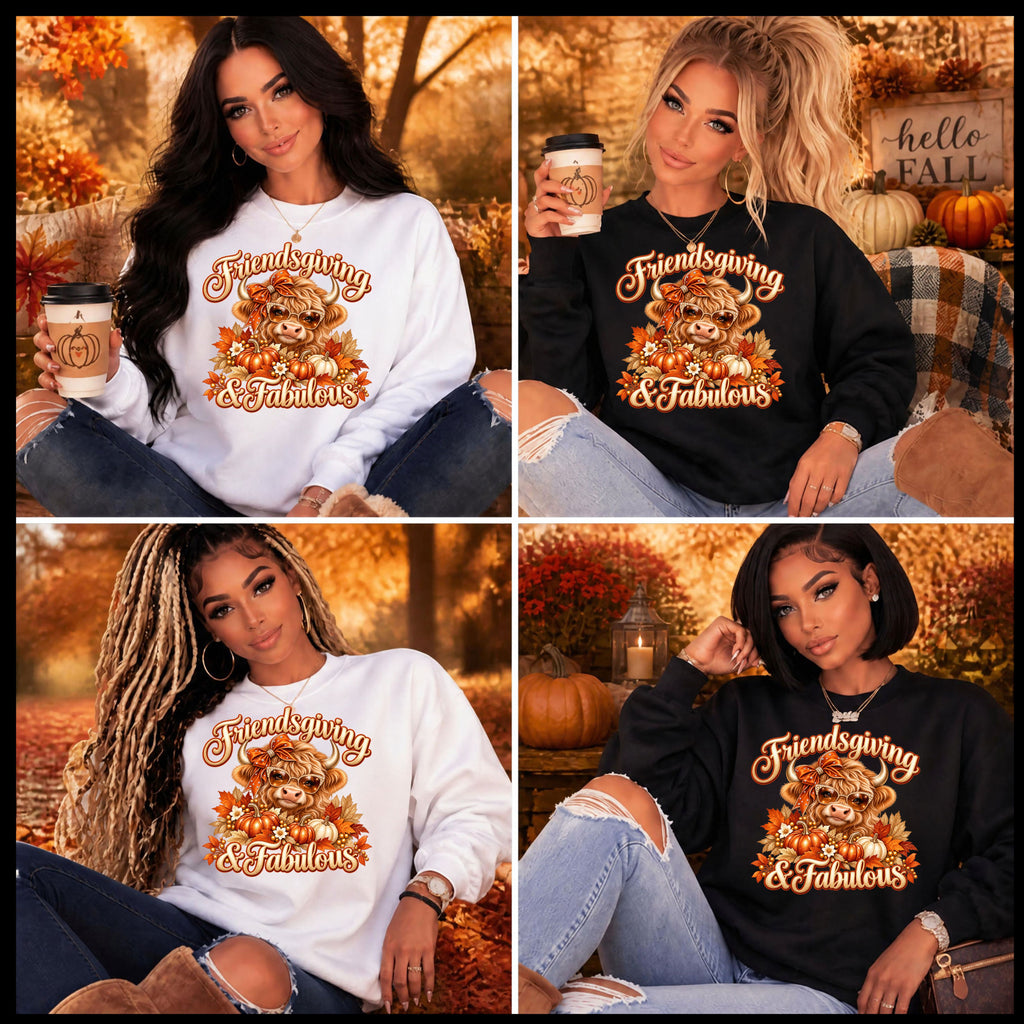 Friendsgiving and Fabulous Sweatshirt | Fall Graphic Crewneck